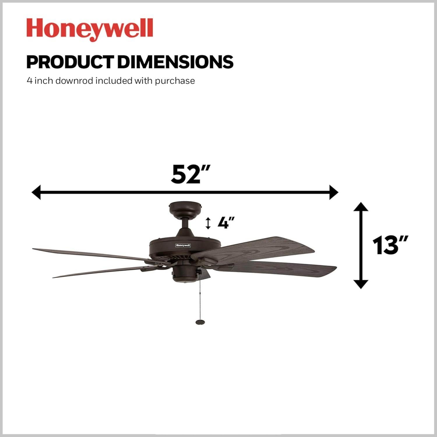 Ventilador de Techo Honeywell Belmar 132 cm Sin Luz Bronce