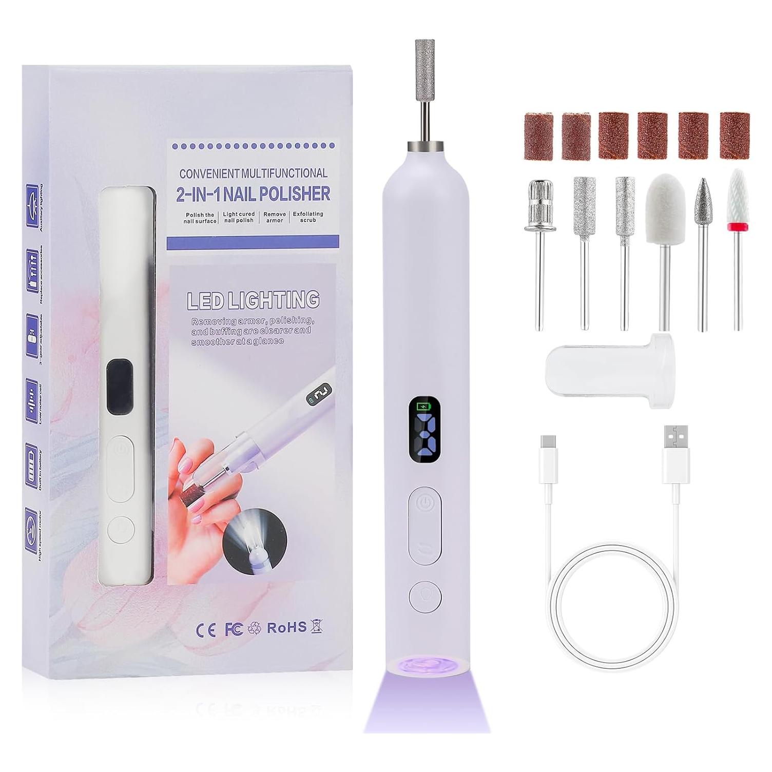 Kit de Taladro de Uñas Eléctrico LIARTY 6-en-1 Inalámbrico