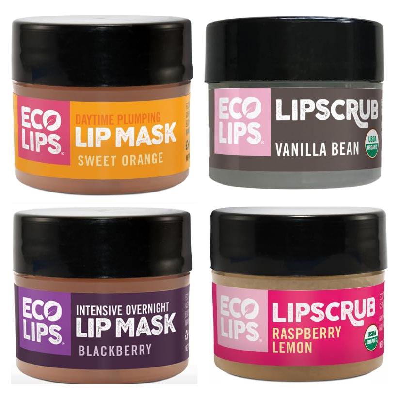 Eco Lips Exfoliantes y Máscaras Labiales 4-Pack 100% Natural