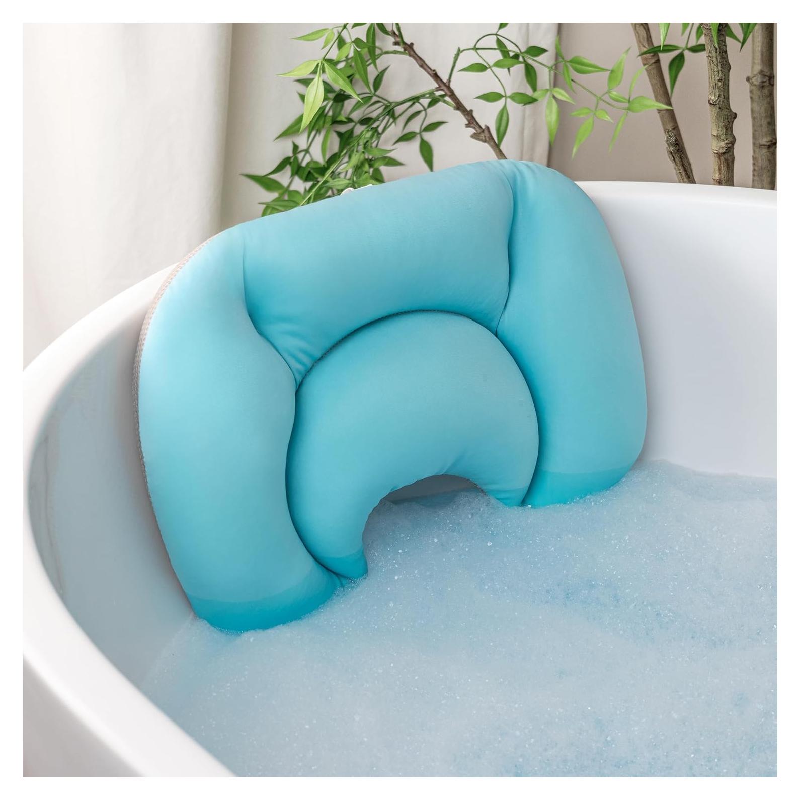 Almohada de Baño Sunlit Azul con Ventosas Ergonómicas