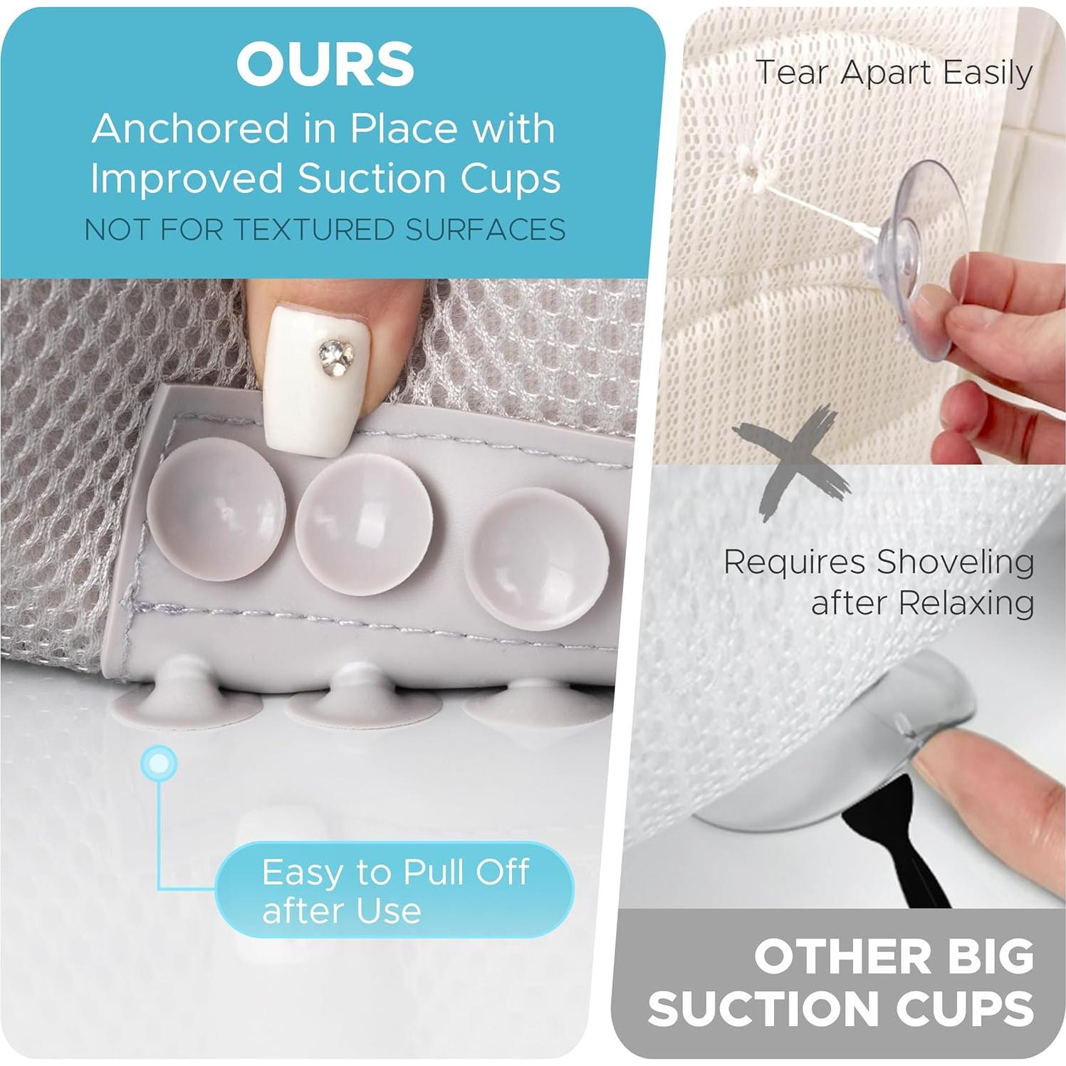 Almohada de Baño Sunlit Azul con Ventosas Ergonómicas