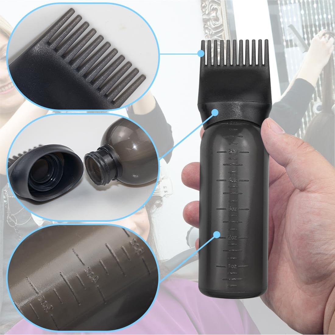 Botellas Aplicadoras de Tinte ELANE 4 Piezas 2 Negros 2 Morados