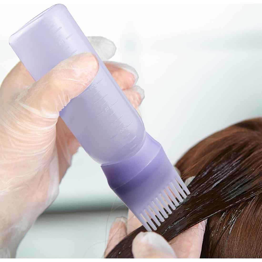 Botellas Aplicadoras de Tinte ELANE 4 Piezas 2 Negros 2 Morados