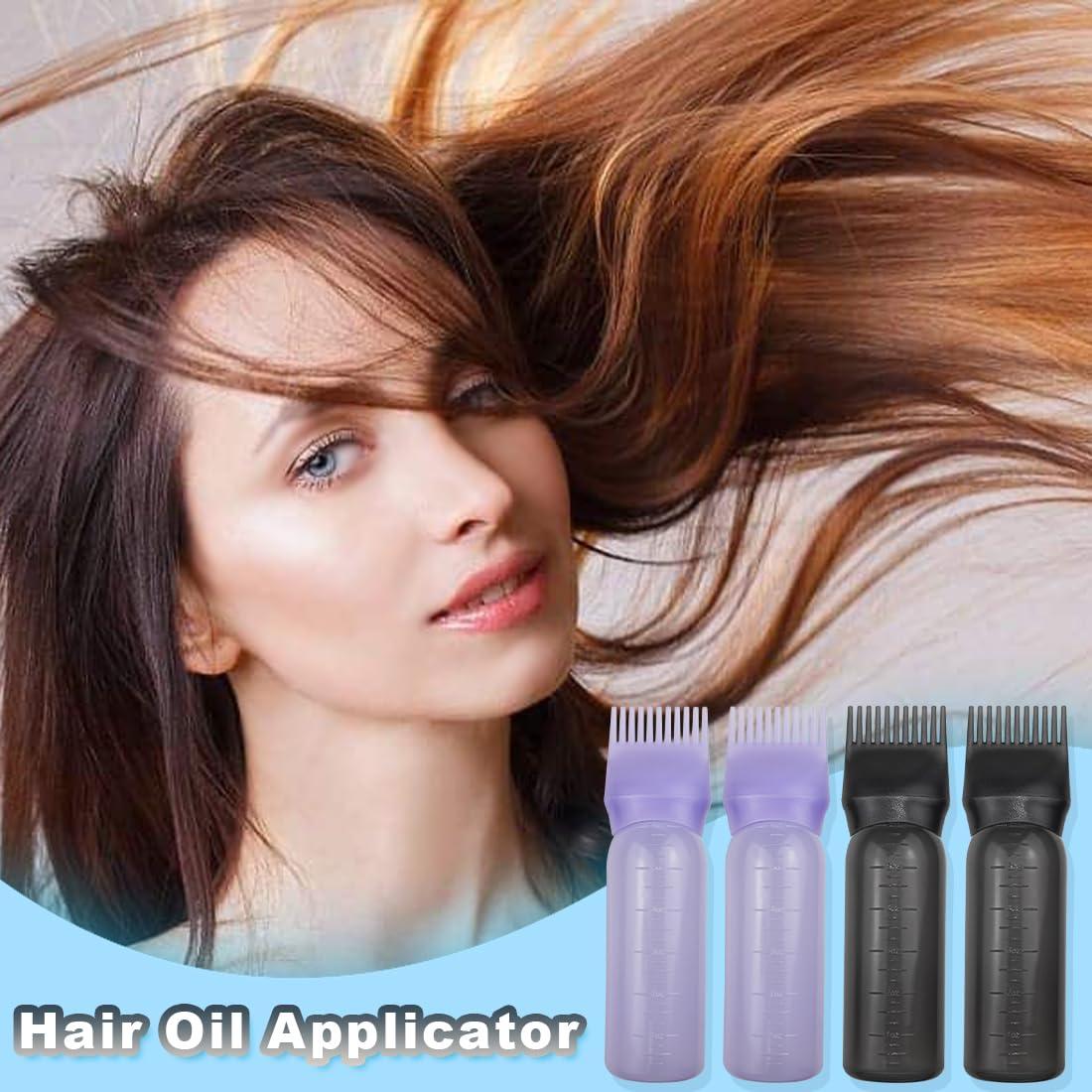 Botellas Aplicadoras de Tinte ELANE 4 Piezas 2 Negros 2 Morados