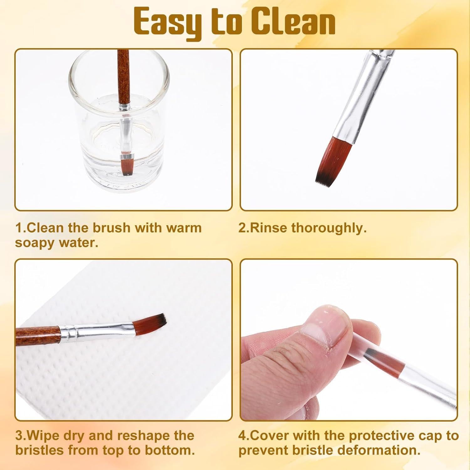 Juego de 12 Pinceles Planos Giantree de Nylon para Pintura