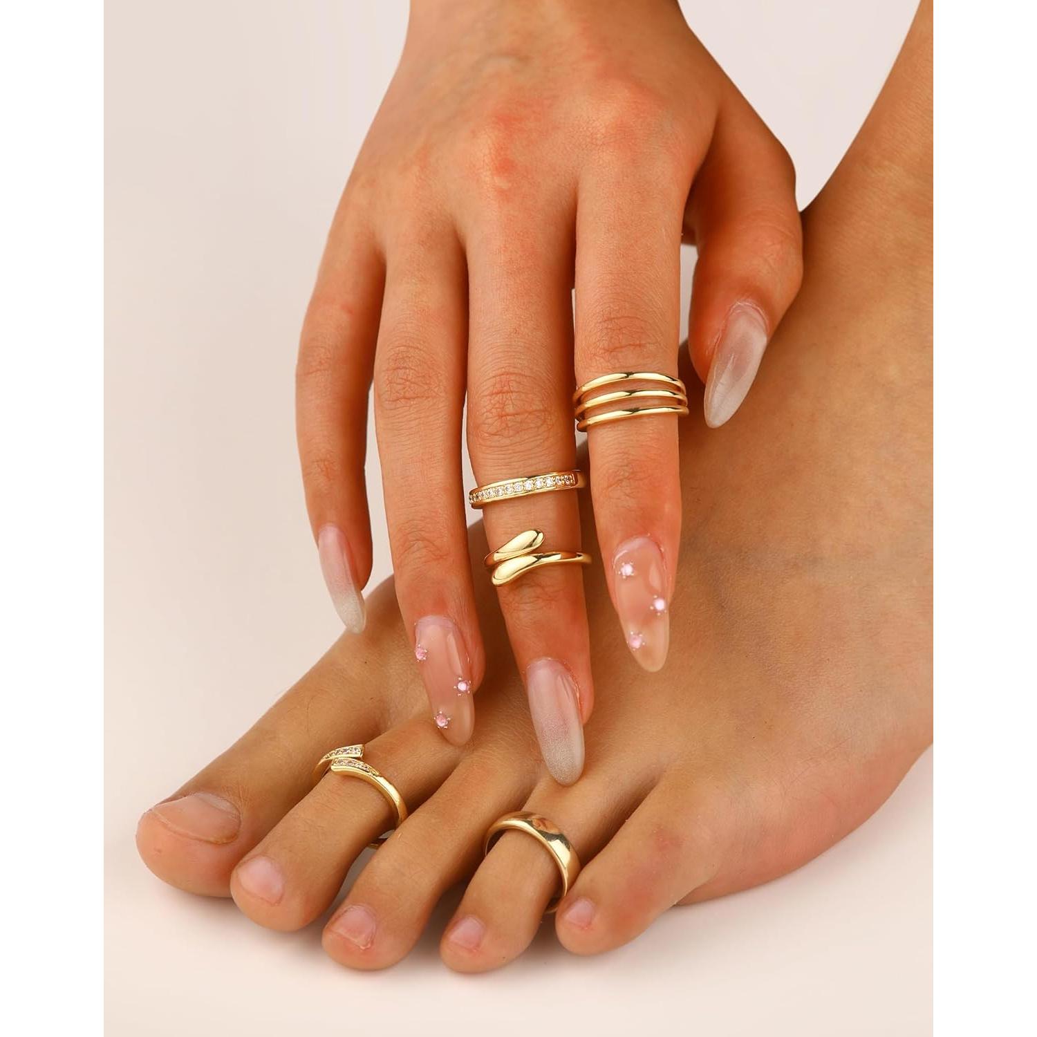 Anillos para dedos de los pies 14K Gold Filled BSJ4U - Ajustables