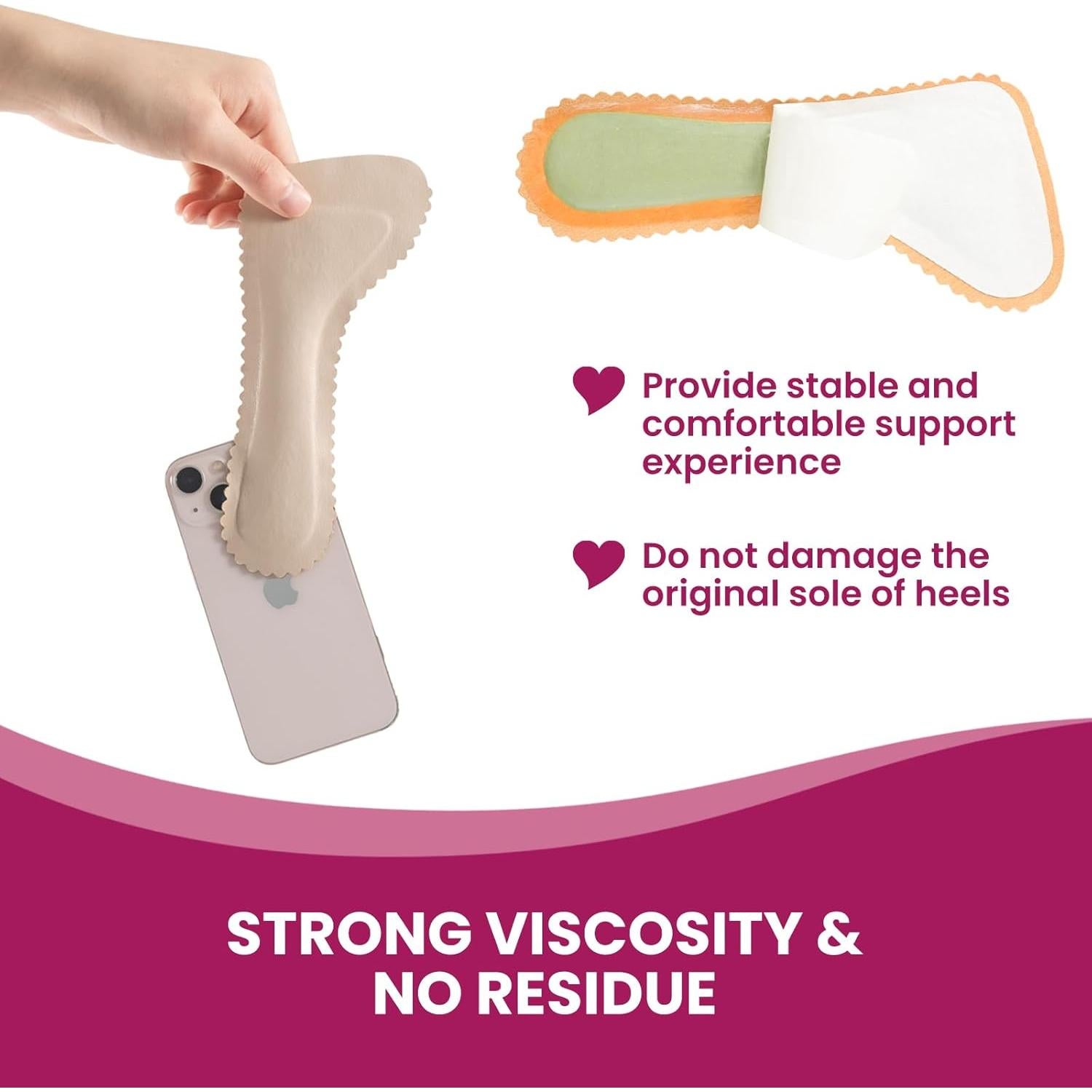 Insertos de Cojín para Tacones Altos Bukihome 3/4 Beige S