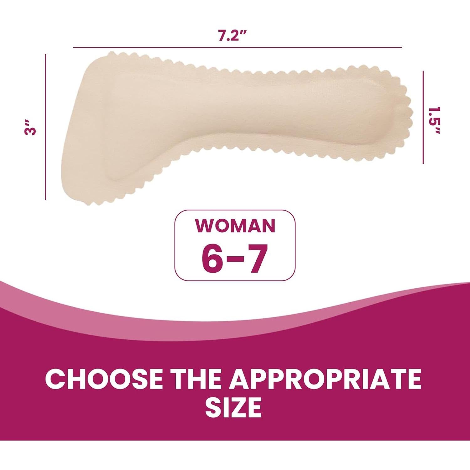 Insertos de Cojín para Tacones Altos Bukihome 3/4 Beige S