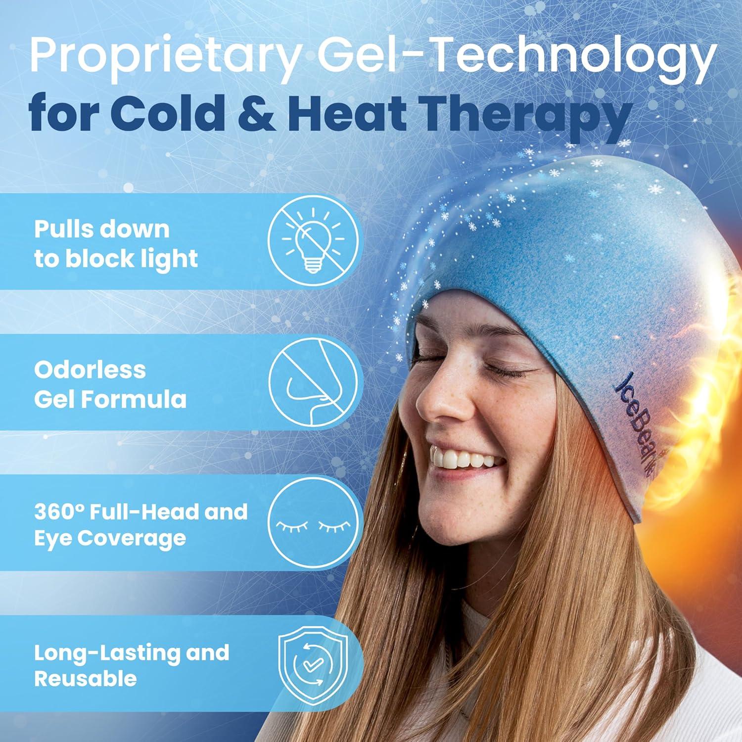Gorro de Alivio de Migraña IceBeanie Azul - Terapia Fría y Caliente