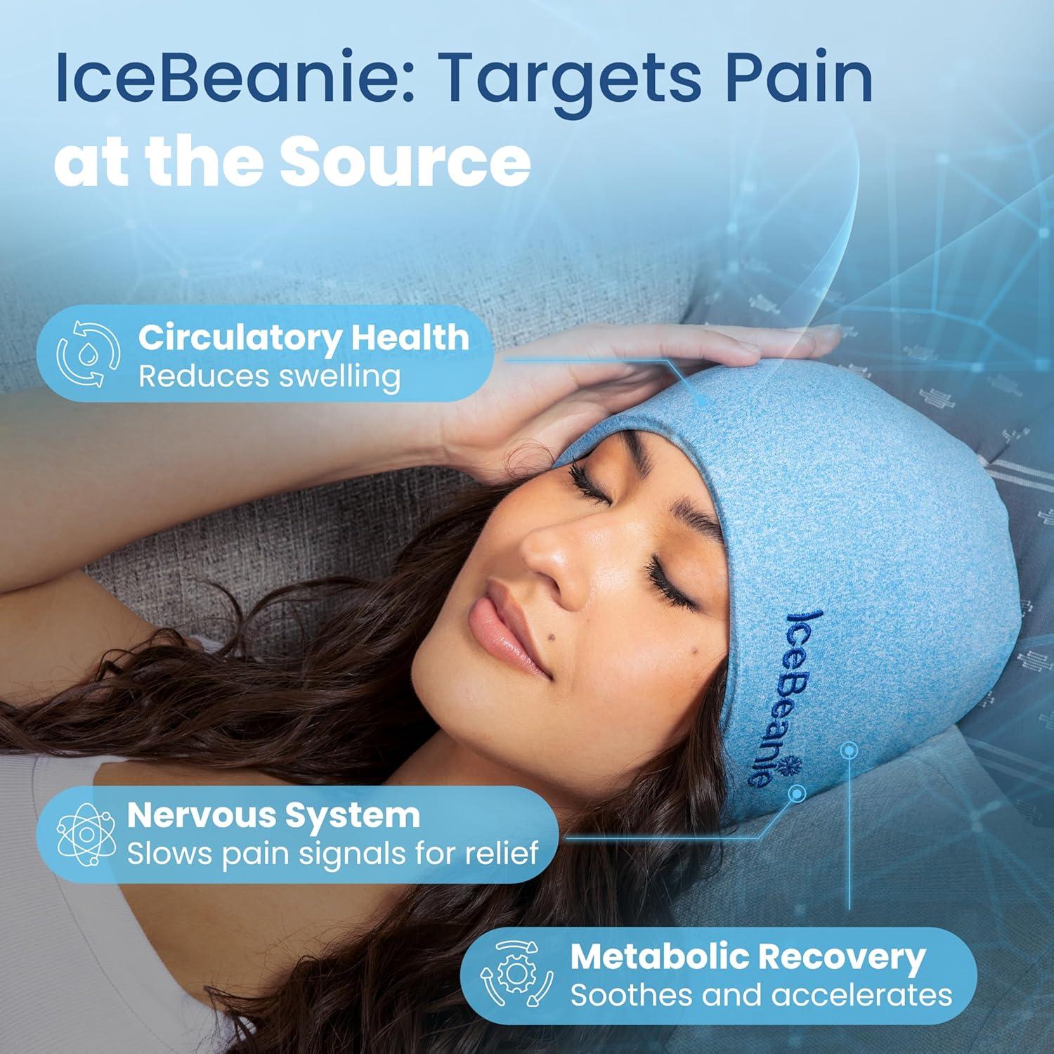 Gorro de Alivio de Migraña IceBeanie Azul - Terapia Fría y Caliente