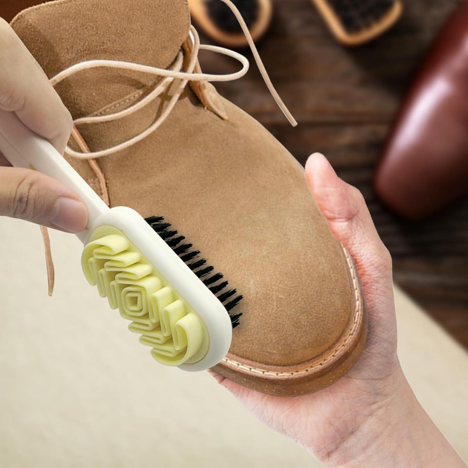 Cepillo de Zapatos Feelorna Doble Cara 19cm Suede Blanco