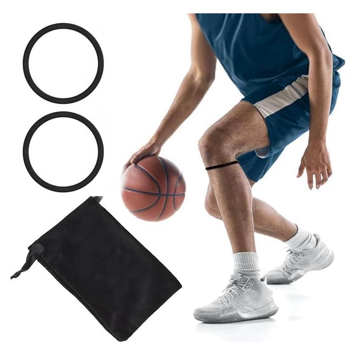 2PCS Patellar Tendon Support Strap, Knee Pain Relief & Patella Stabilizer Knee Strap Brace Support for Hiking, Soccer, Basketball, Running, Jumpers Knee, Tennis, Volleyball & Squats (Black)