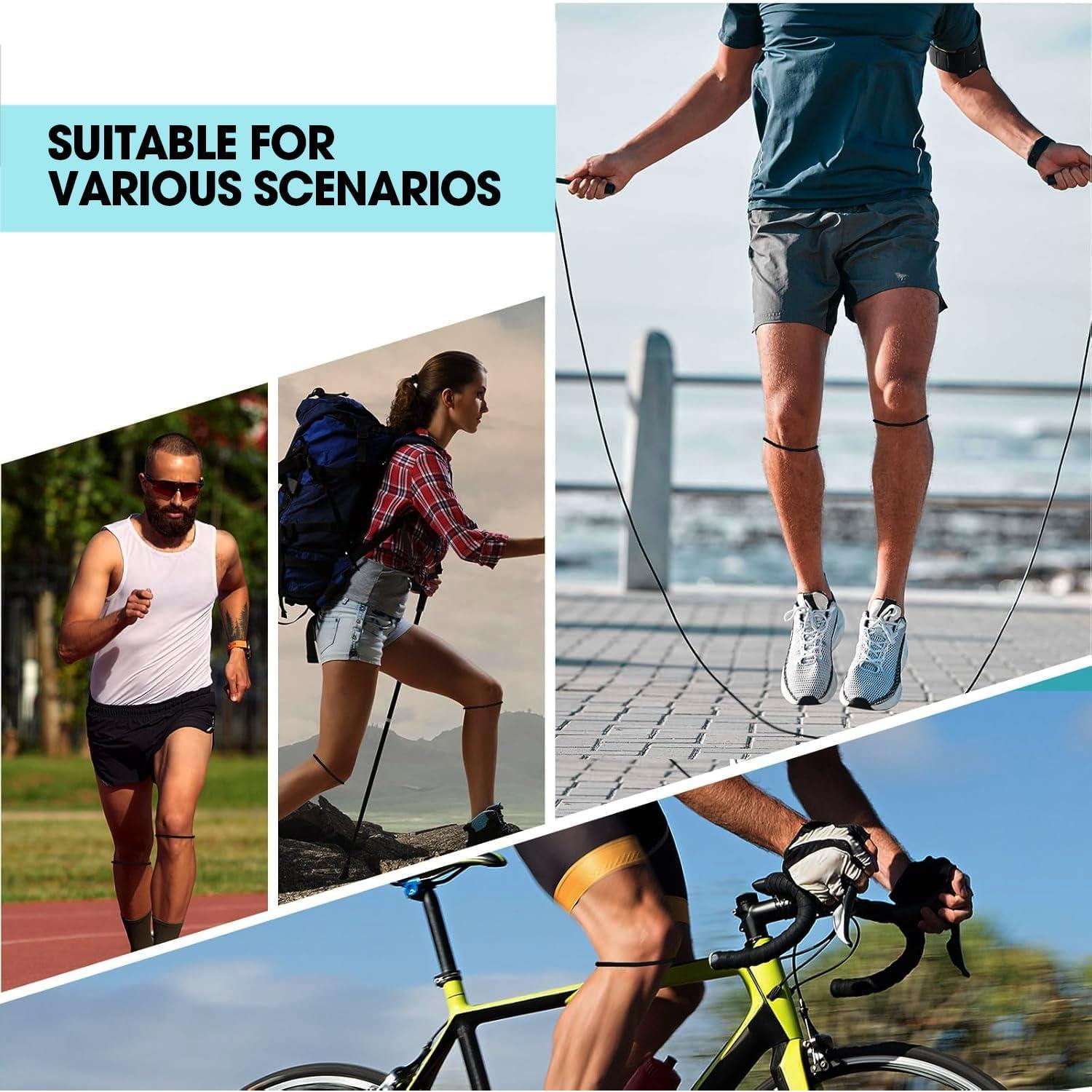 2PCS Patellar Tendon Support Strap, Knee Pain Relief & Patella Stabilizer Knee Strap Brace Support for Hiking, Soccer, Basketball, Running, Jumpers Knee, Tennis, Volleyball & Squats (Black)