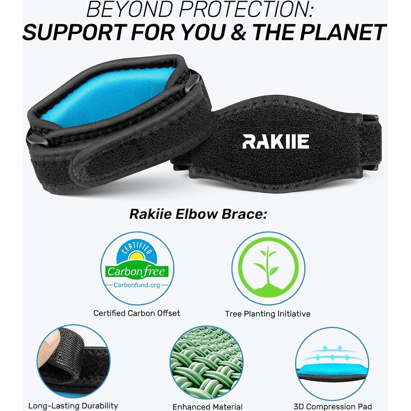 Férula de Codo Rakiie Ajustable para Tendinitis - Azul