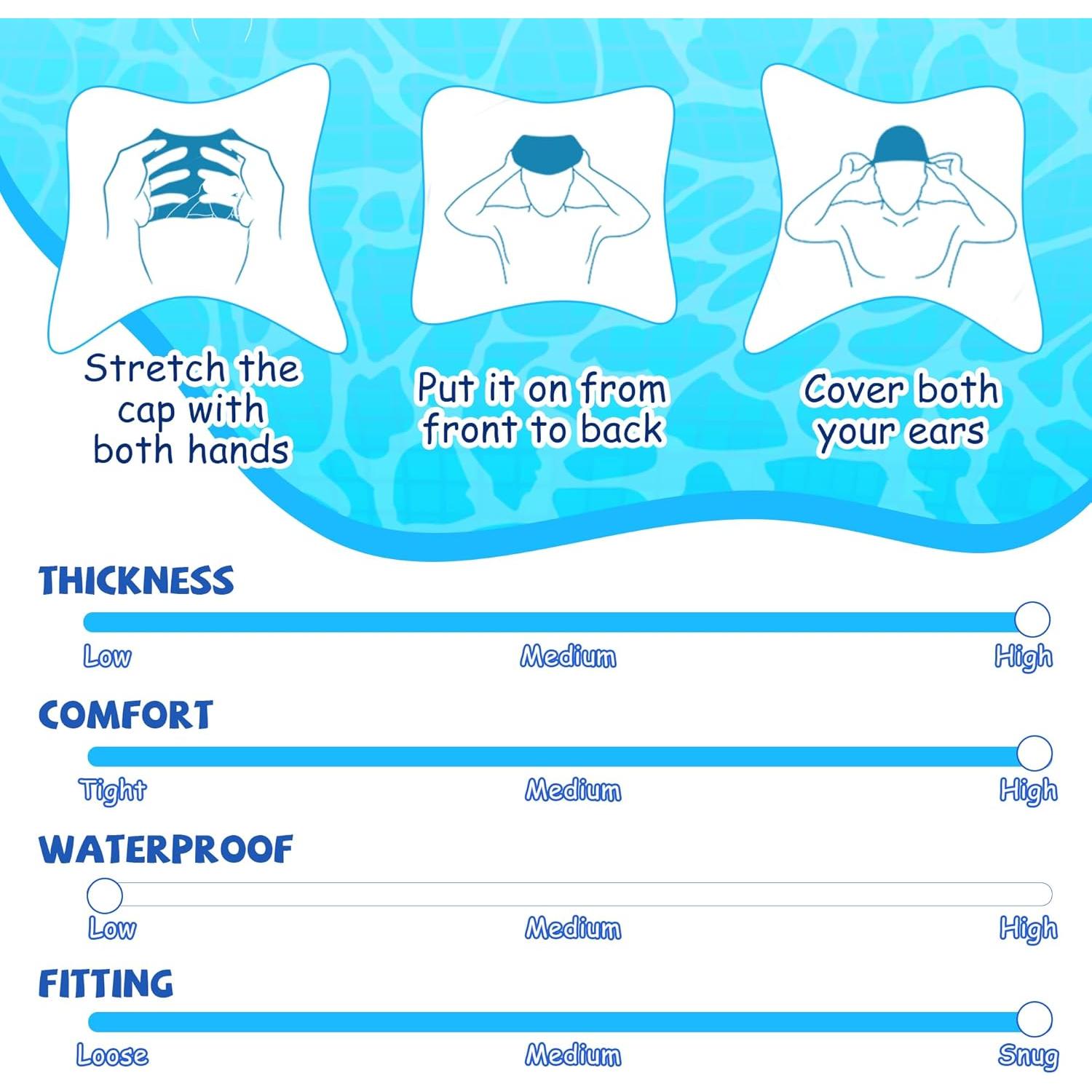 Gorro de Natación de Tela HIPPOPEA Unisex Azul Profundo