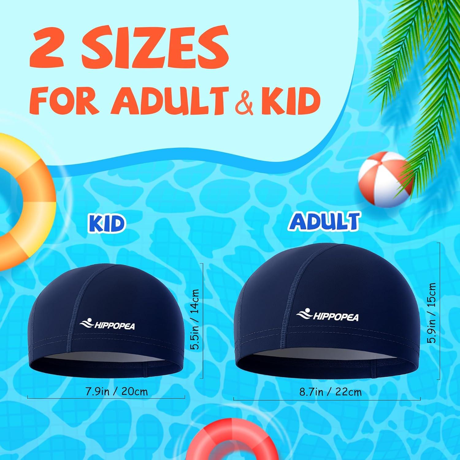 Gorro de Natación de Tela HIPPOPEA Unisex Azul Profundo