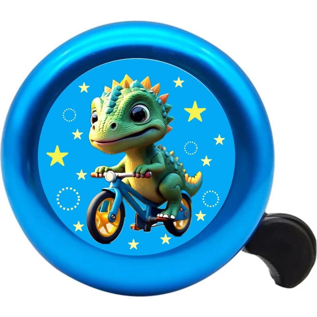 Timbre de Bicicleta para Niños Genérico - Diseño Dinosaurio Verde y Azul
