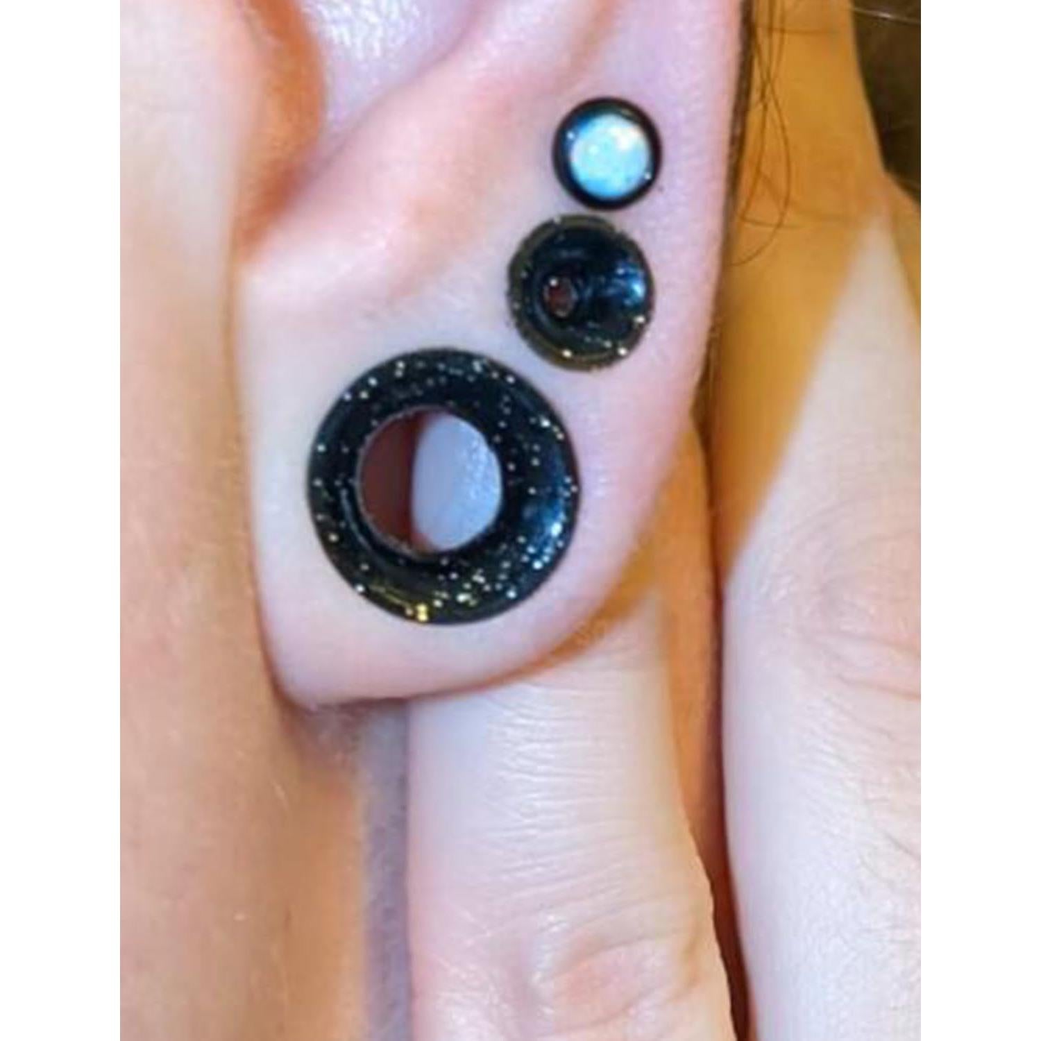 Tapones de Silicona Kridzisw 10G 50mm Doble Flare Negro Blanco