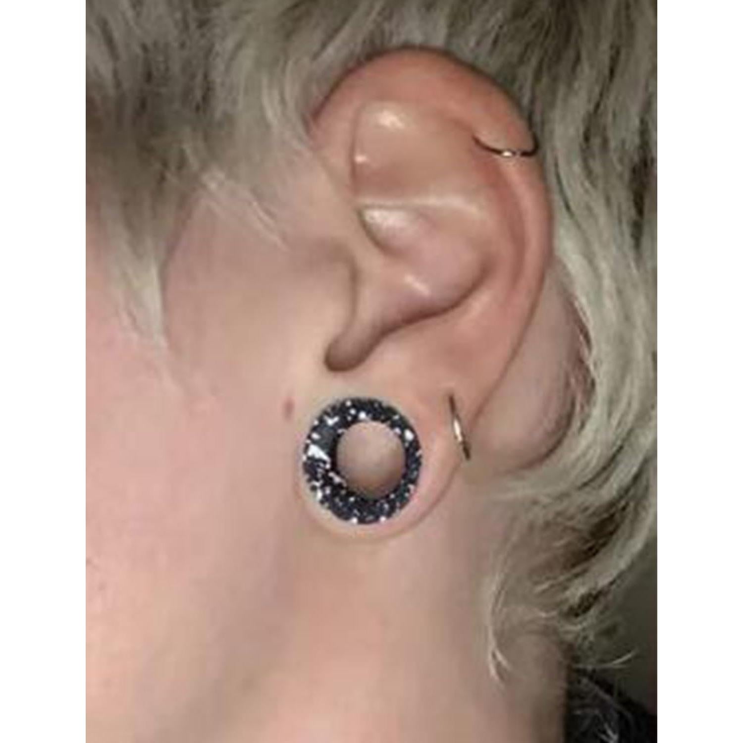 Tapones de Silicona Kridzisw 10G 50mm Doble Flare Negro Blanco