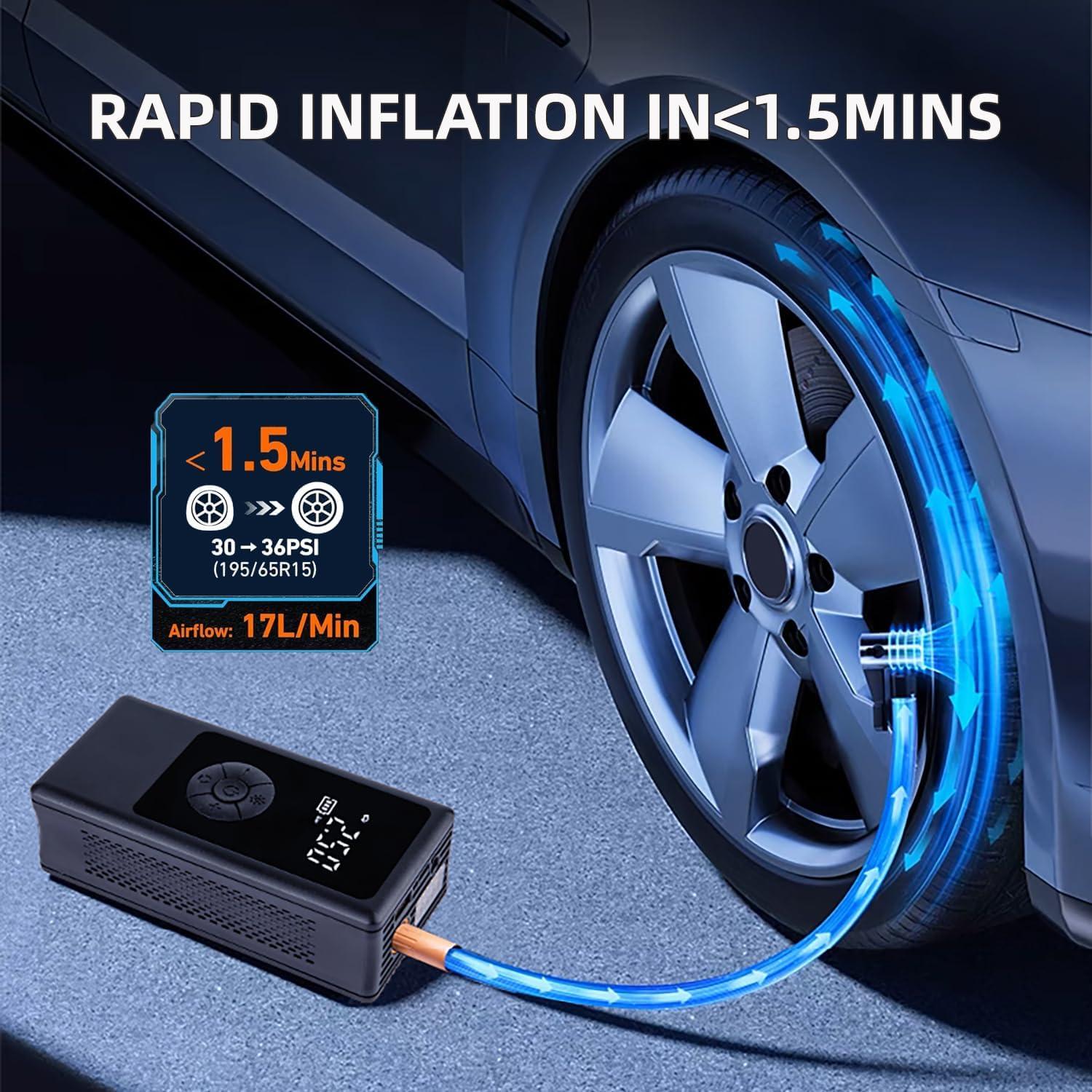 Compresor de Aire Portátil Weosz 150 PSI para Neumáticos