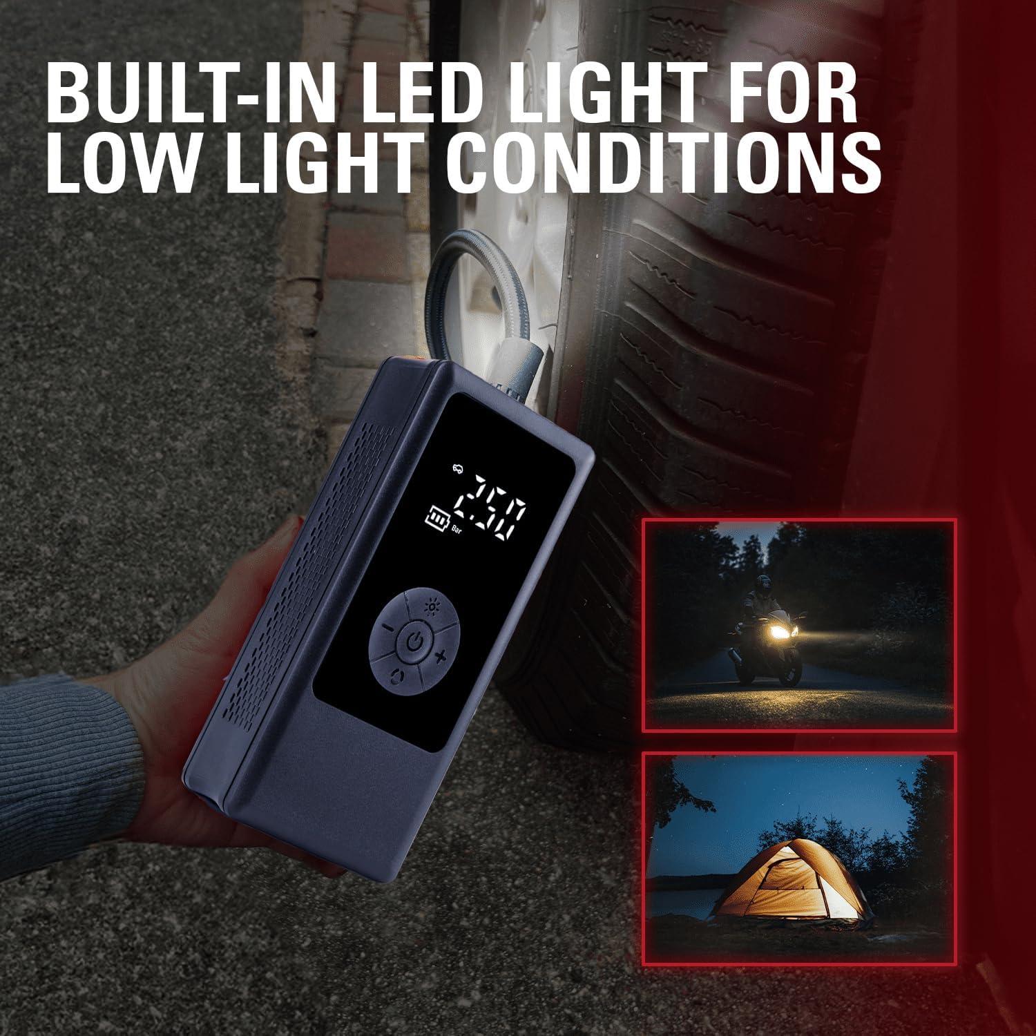 Compresor de Aire Portátil Weosz 150 PSI para Neumáticos