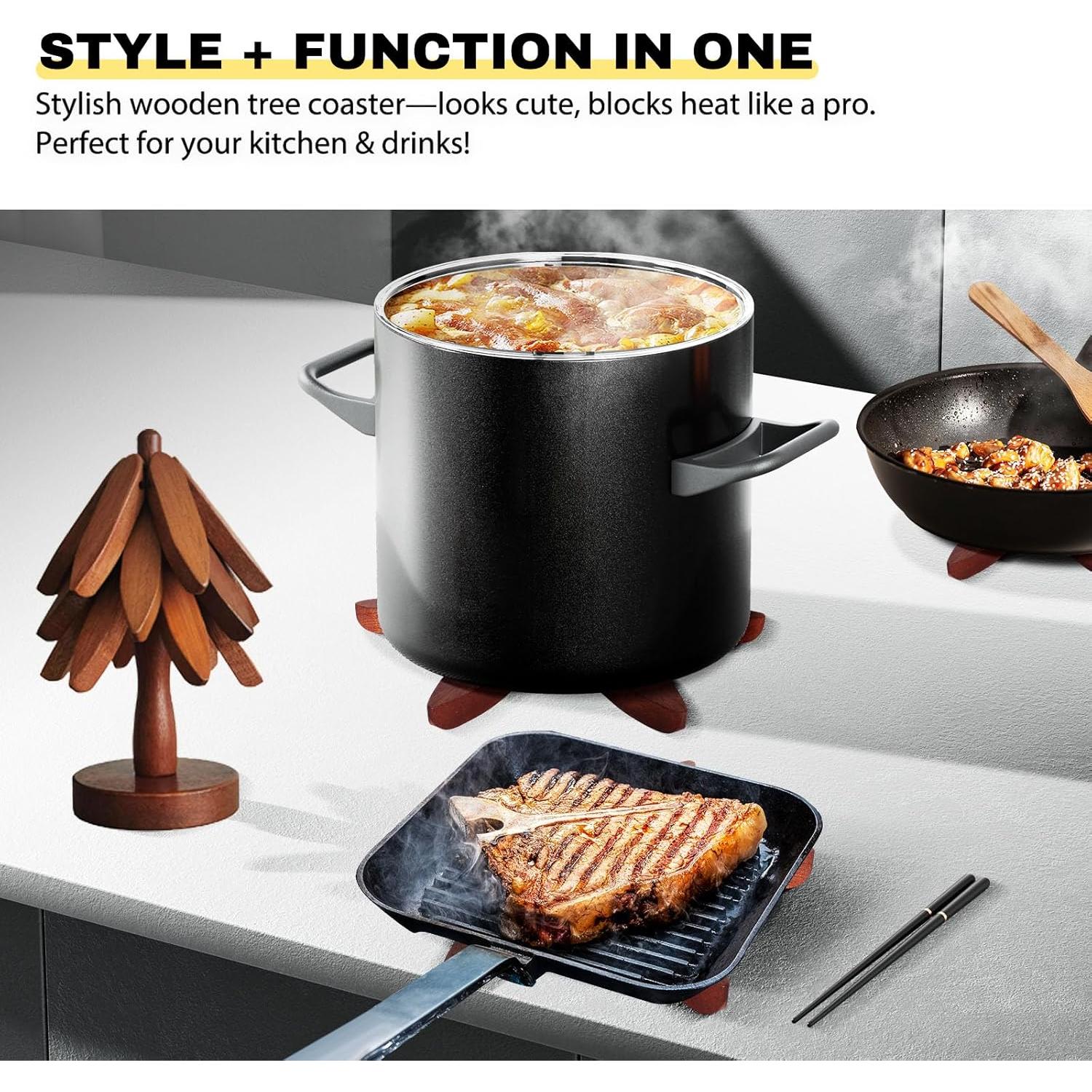 Trivetes de Madera DAOLEMIJI - 3 Piezas Suave para Ollas