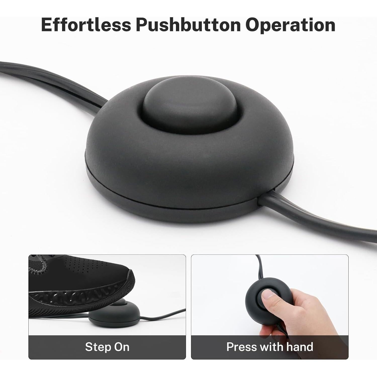 Cable de Extensión con Interruptor de Pie FIRMERST 1.83m Negro