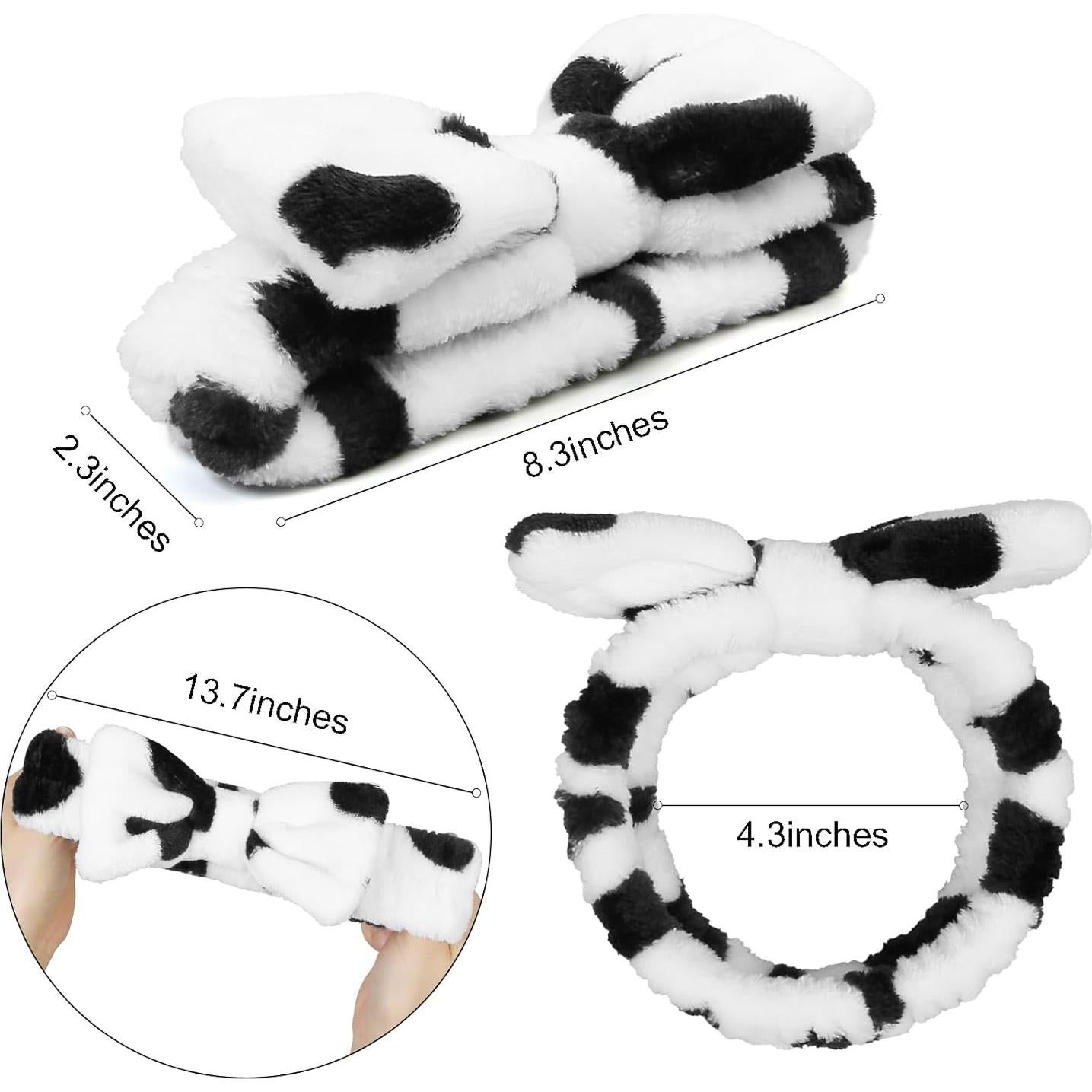 Diadema Huachi Spa Estampado de Vaca para Cuidado Facial