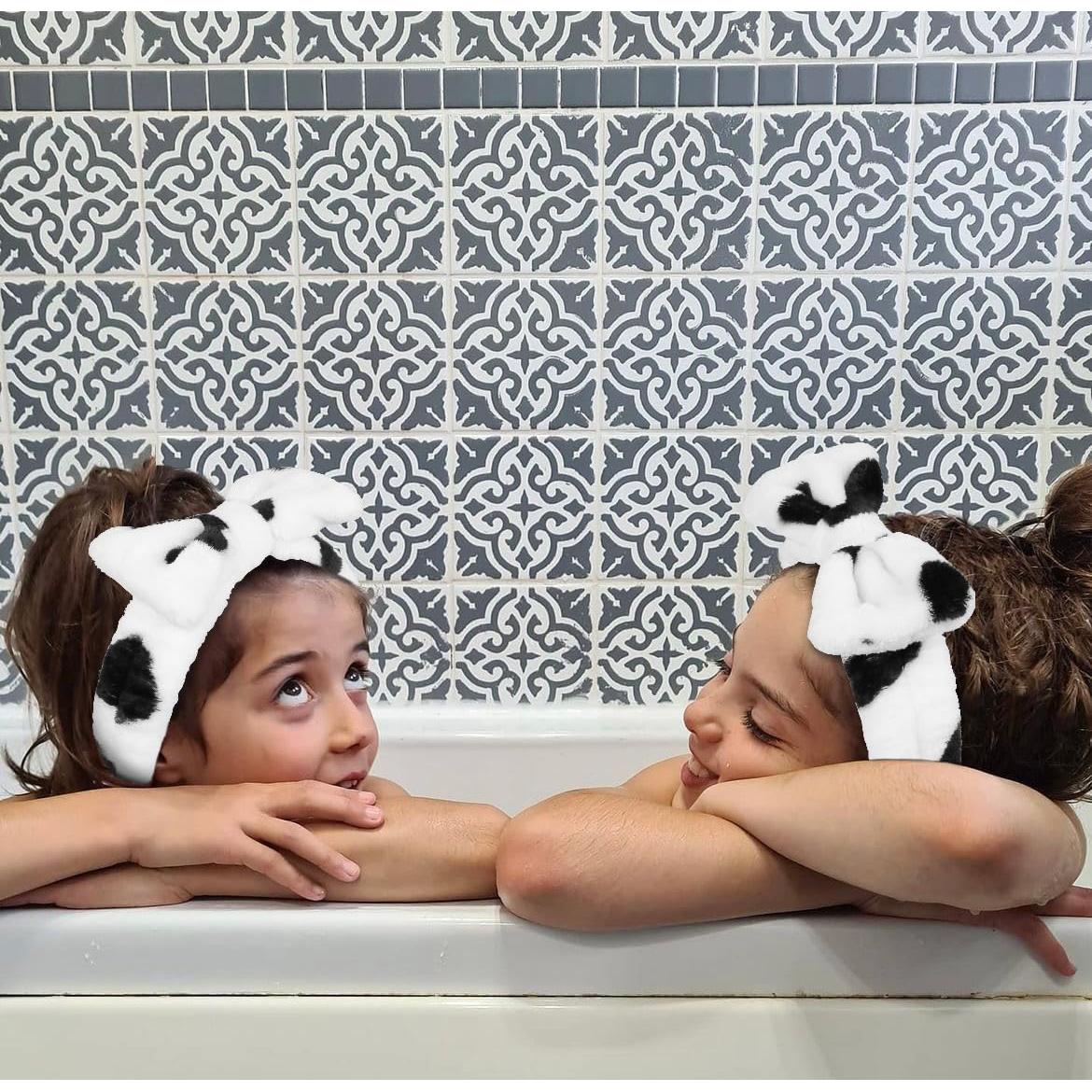 Diadema Huachi Spa Estampado de Vaca para Cuidado Facial