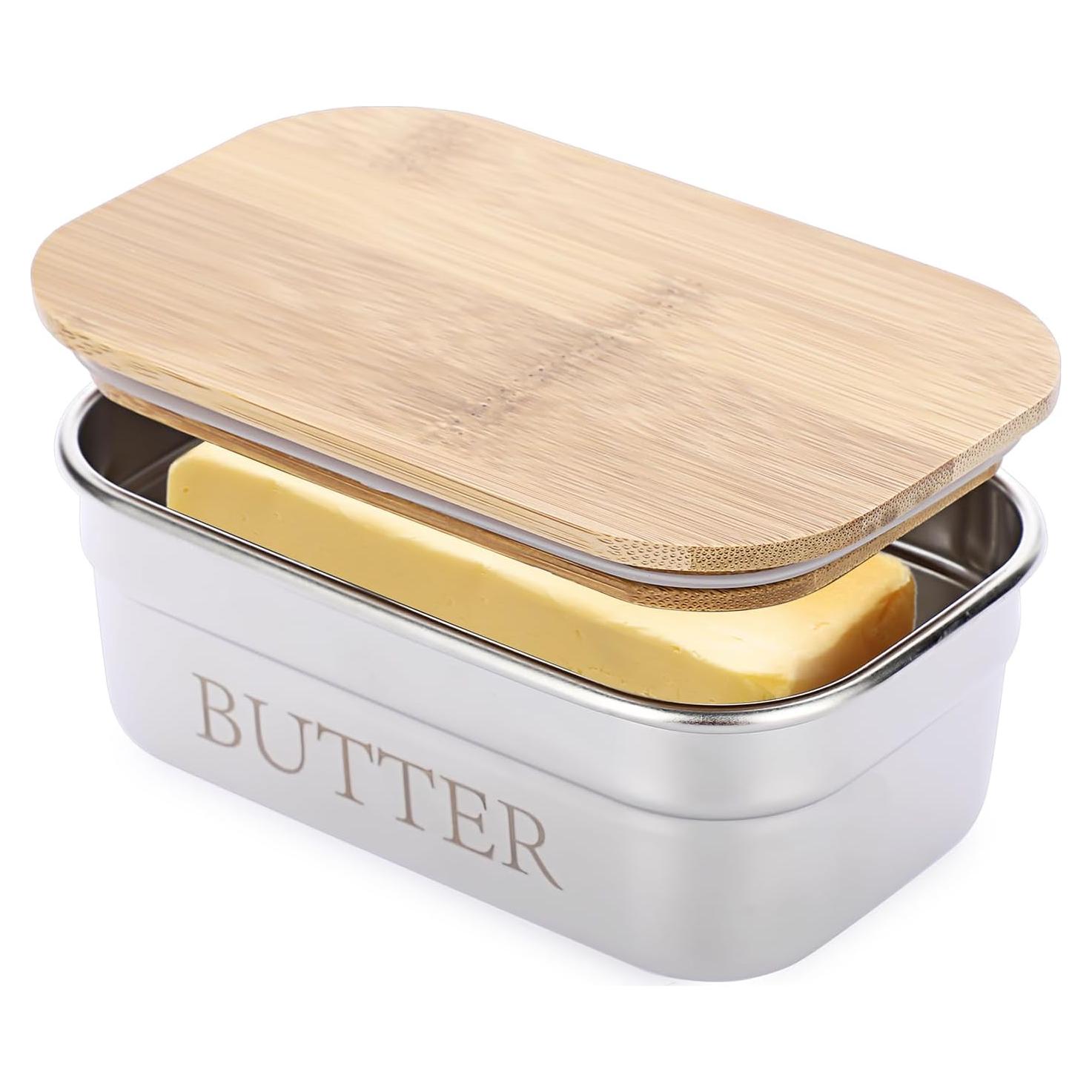 Plato de Mantequilla Acero Inoxidable BSTKEY con Tapa 15x9.5cm