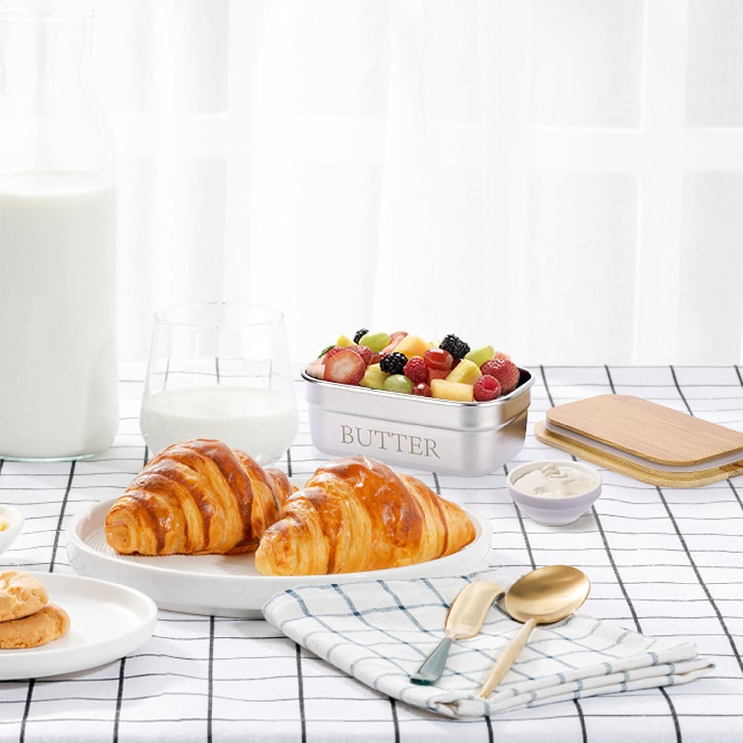 Plato de Mantequilla Acero Inoxidable BSTKEY con Tapa 15x9.5cm