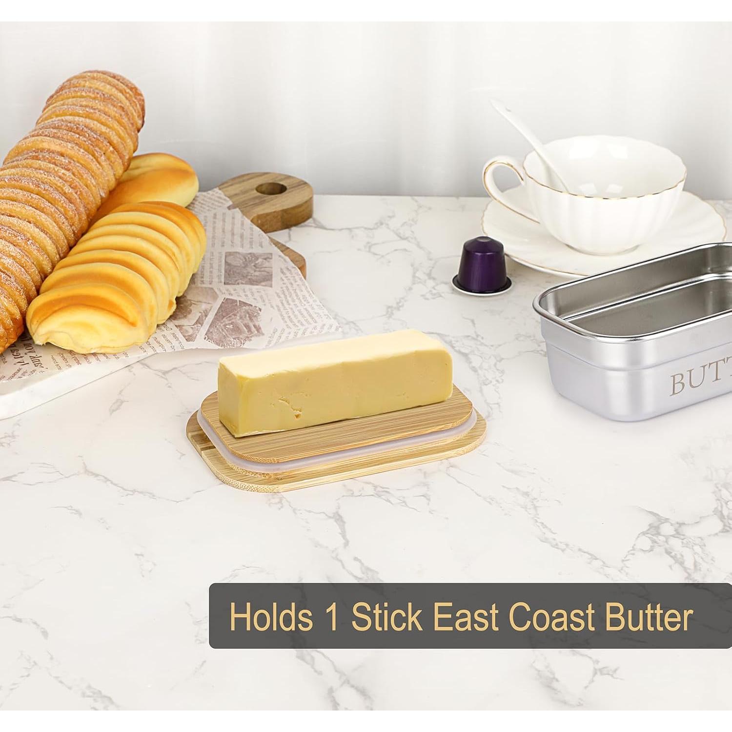 Plato de Mantequilla Acero Inoxidable BSTKEY con Tapa 15x9.5cm