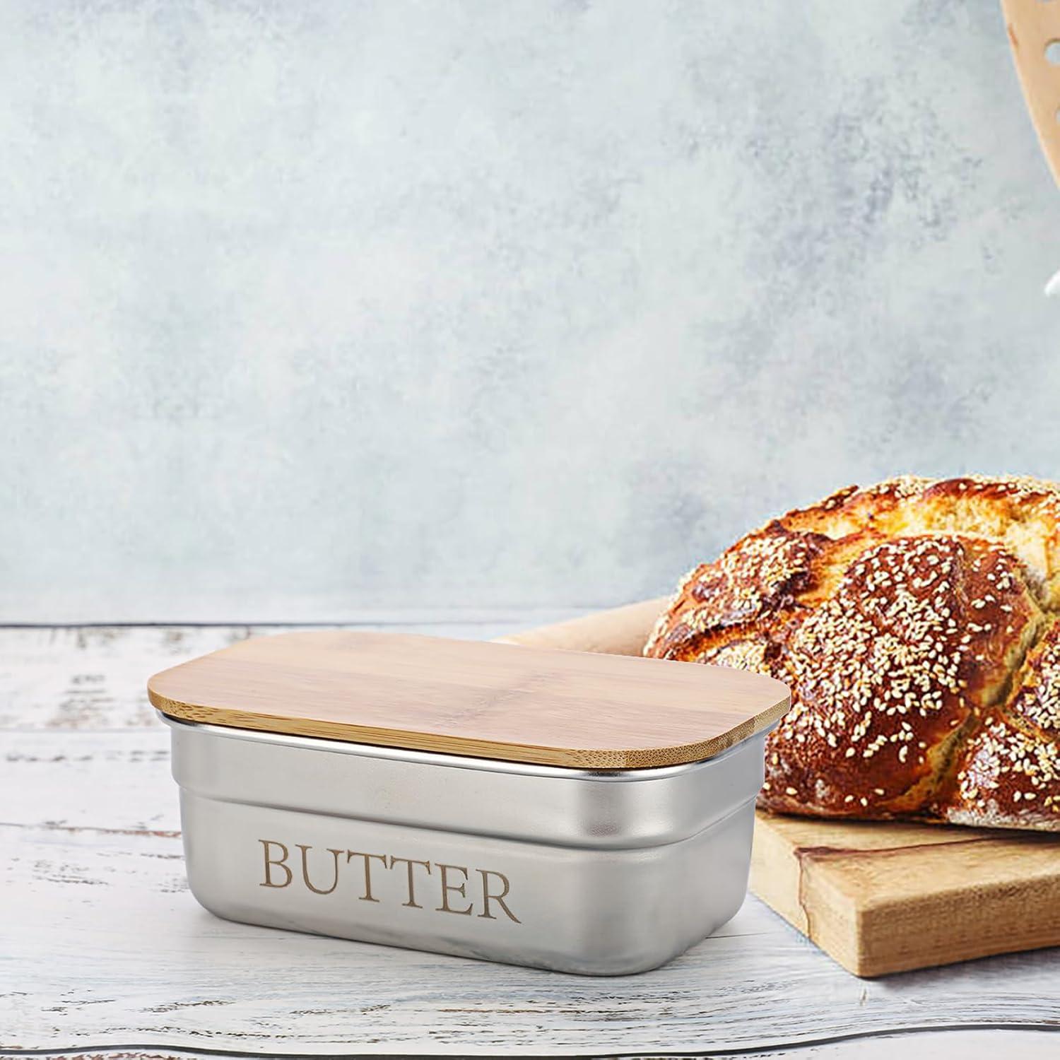 Plato de Mantequilla Acero Inoxidable BSTKEY con Tapa 15x9.5cm