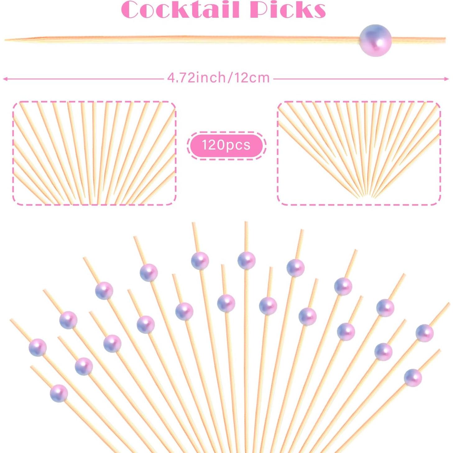 120 Palillos de Cóctel de Bambú Natural Perla de Sirena 11.94 cm