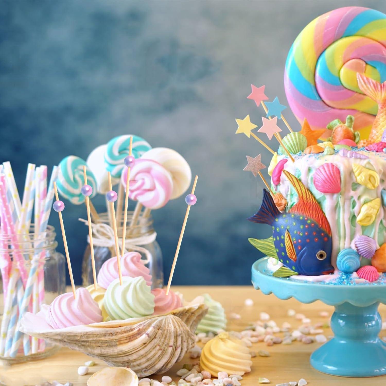 120 Palillos de Cóctel de Bambú Natural Perla de Sirena 11.94 cm