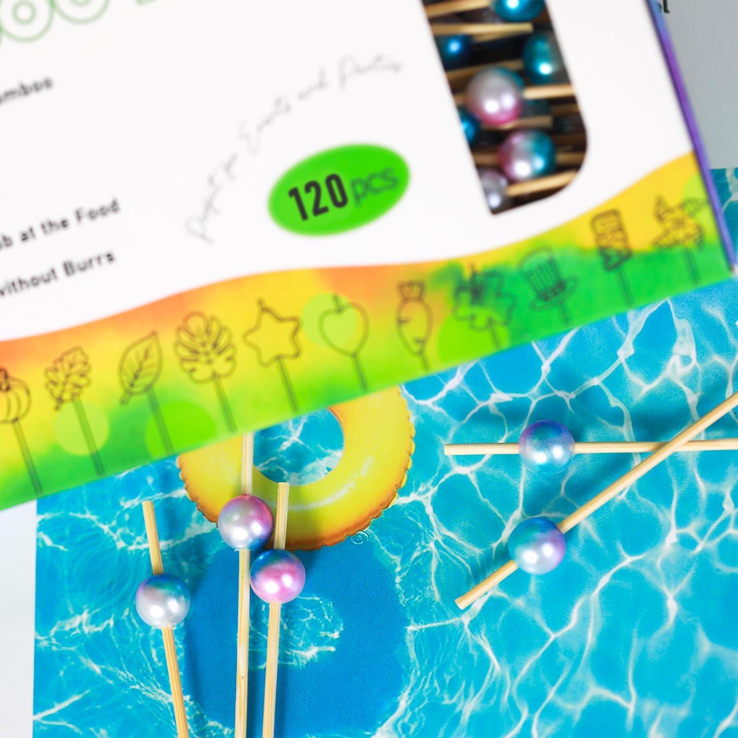 120 Palillos de Cóctel de Bambú Natural Perla de Sirena 11.94 cm