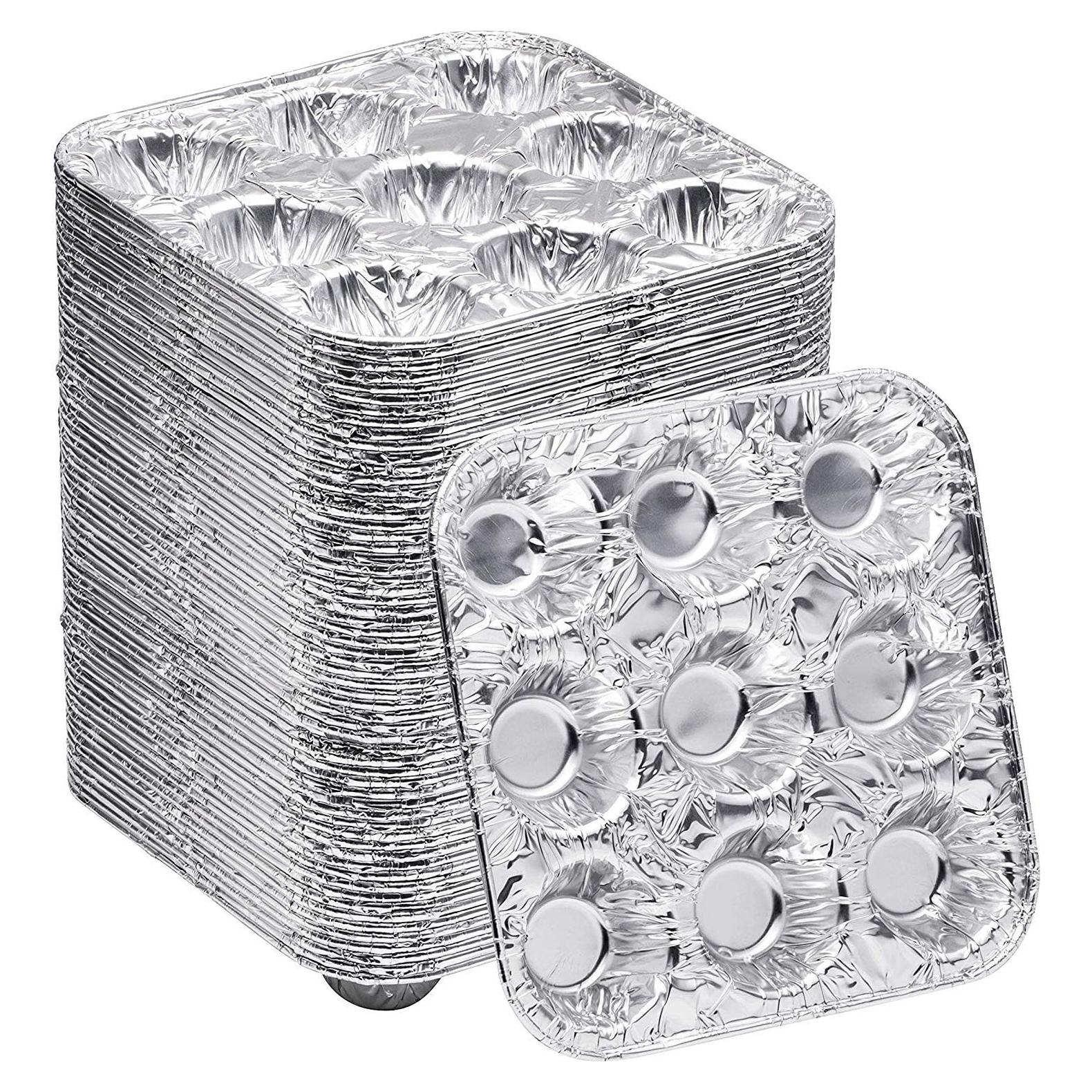 Bandejas de Aluminio Desechables Diplastible para Muffin 12 Pzas
