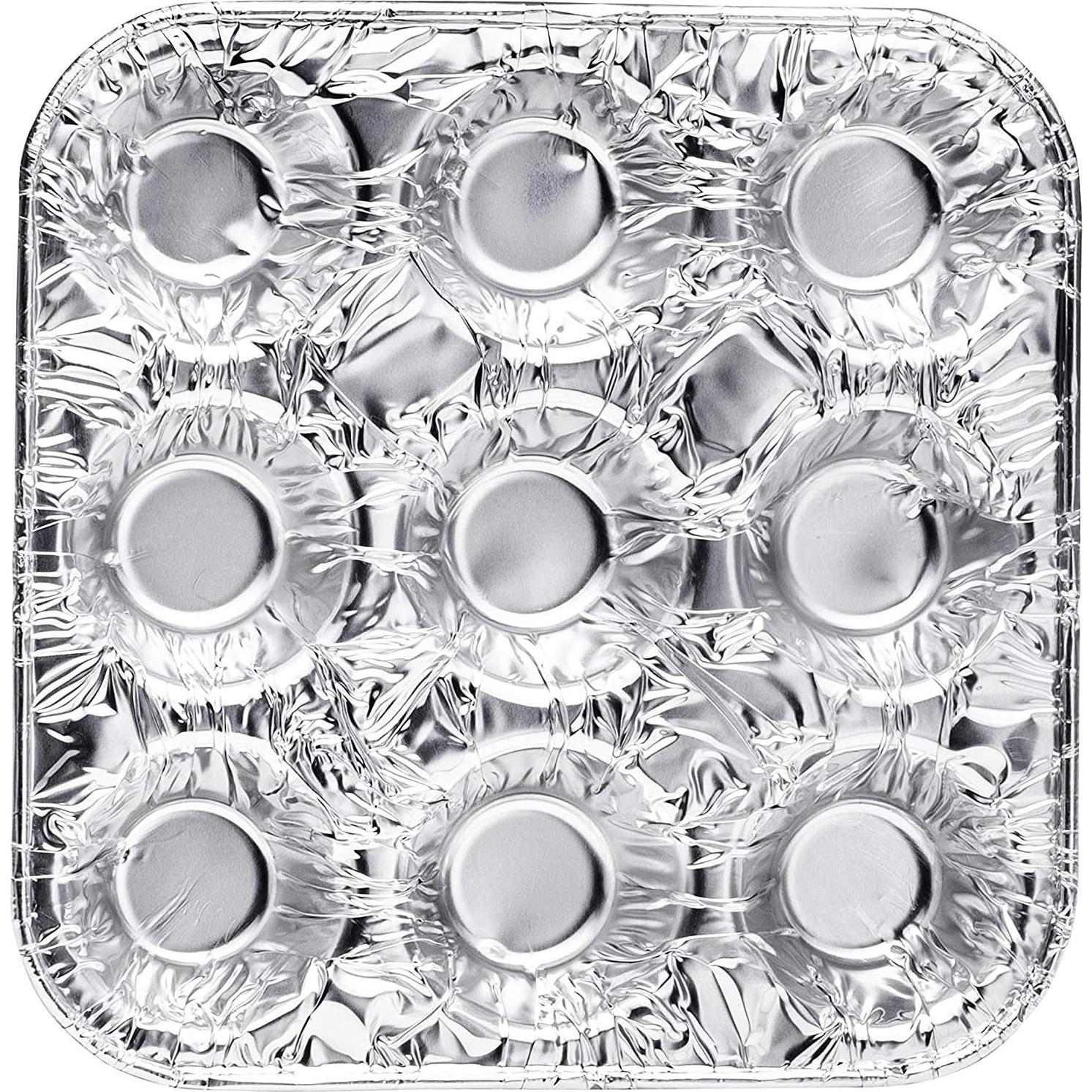 Bandejas de Aluminio Desechables Diplastible para Muffin 12 Pzas