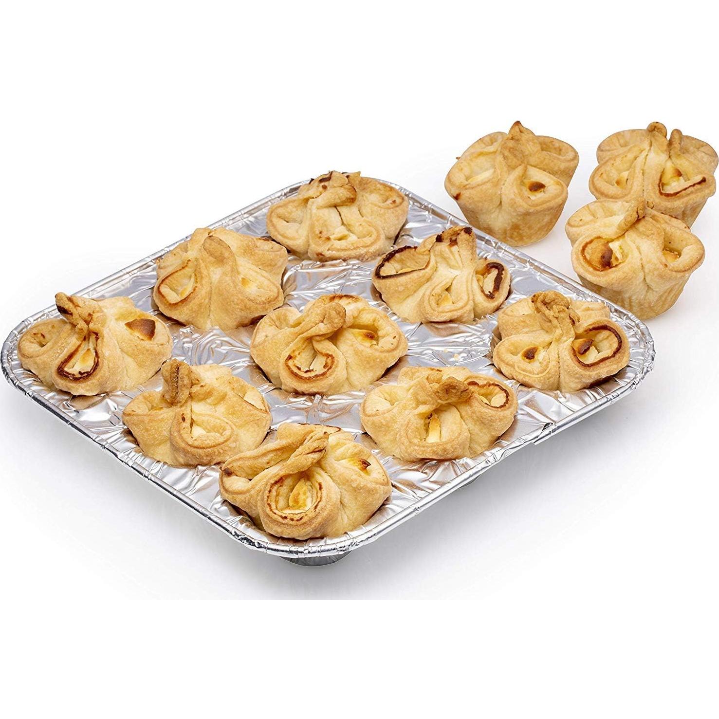 Bandejas de Aluminio Desechables Diplastible para Muffin 12 Pzas