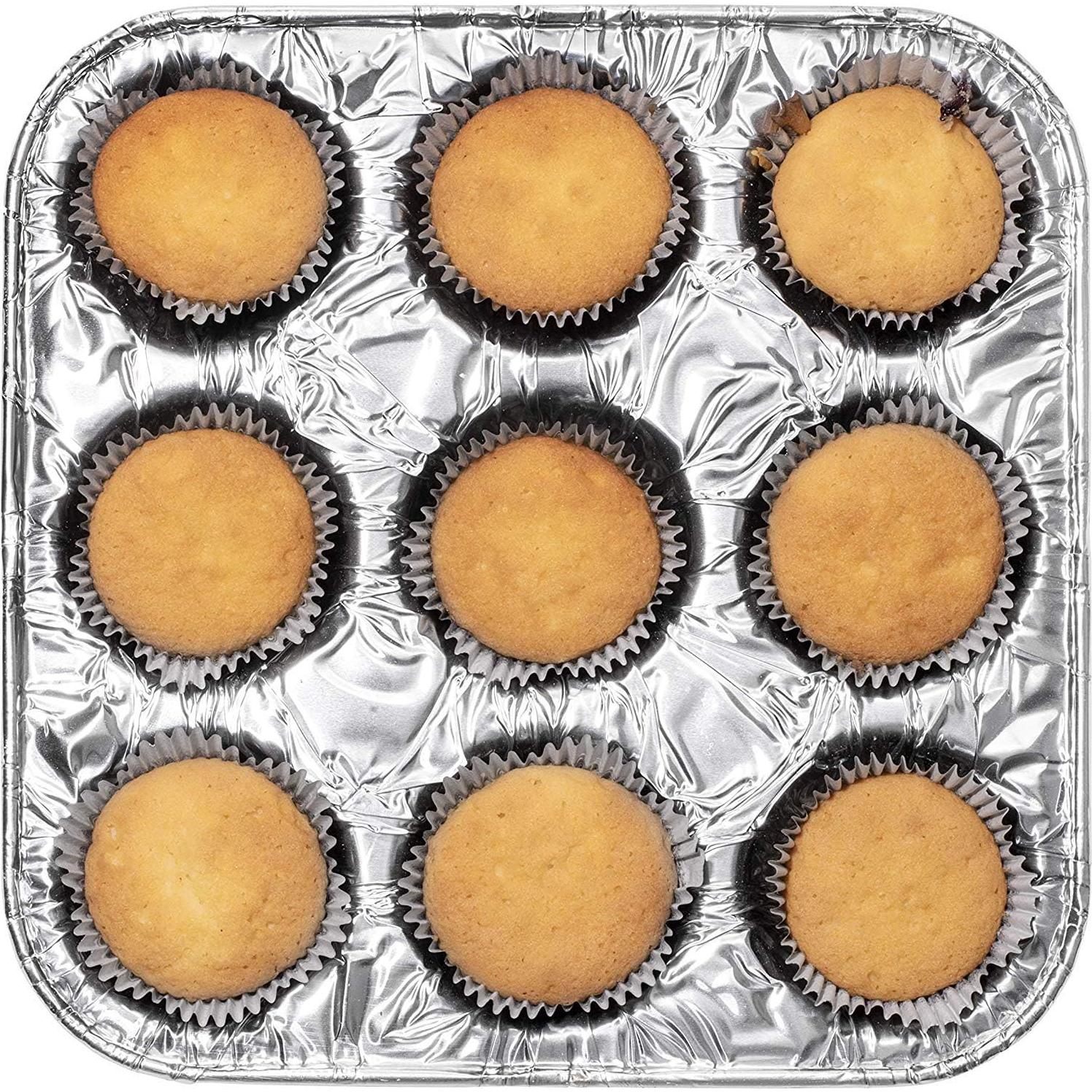 Bandejas de Aluminio Desechables Diplastible para Muffin 12 Pzas