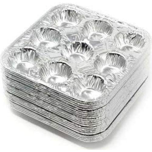 Bandejas de Aluminio Desechables Diplastible para Muffin 12 Pzas