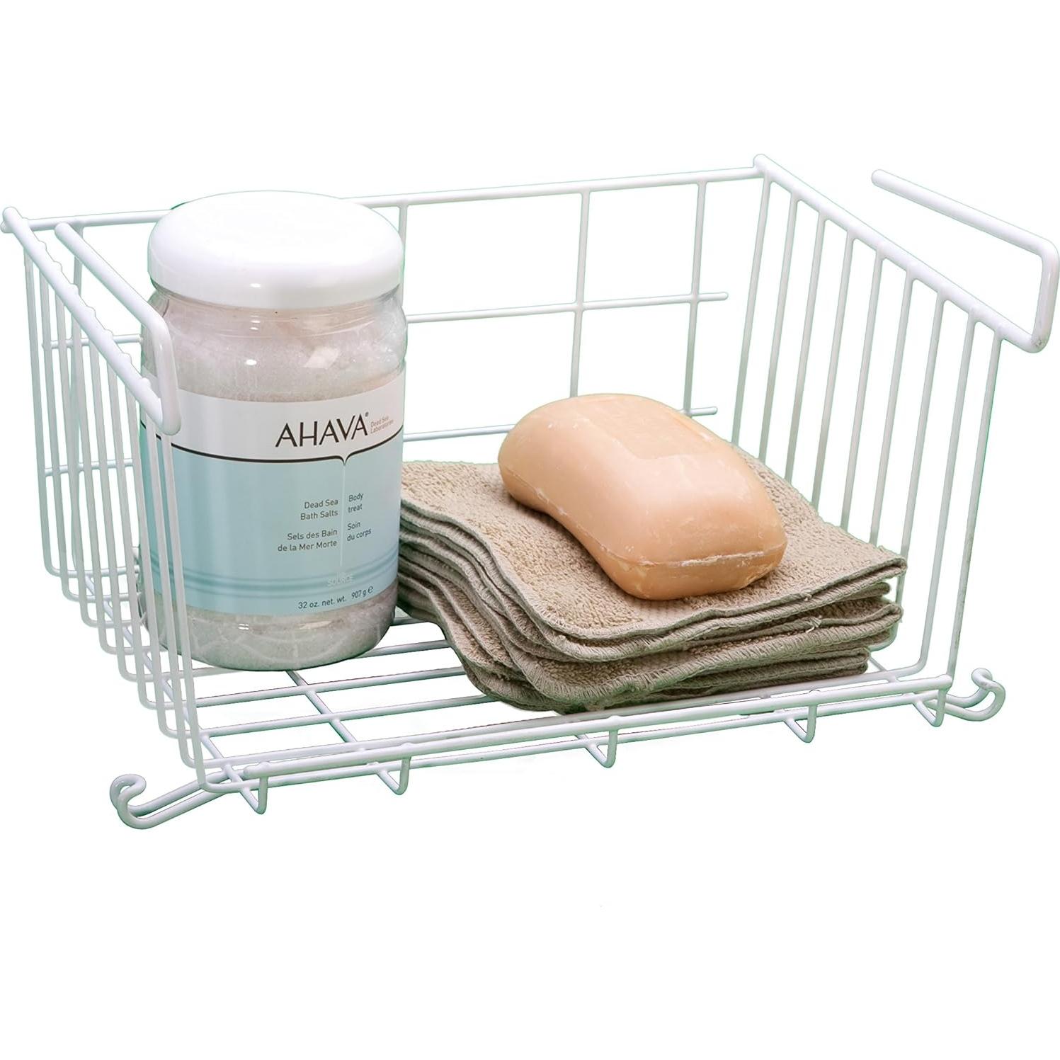 Cesta de Almacenamiento Bajo Estante Panacea 30 cm Blanco