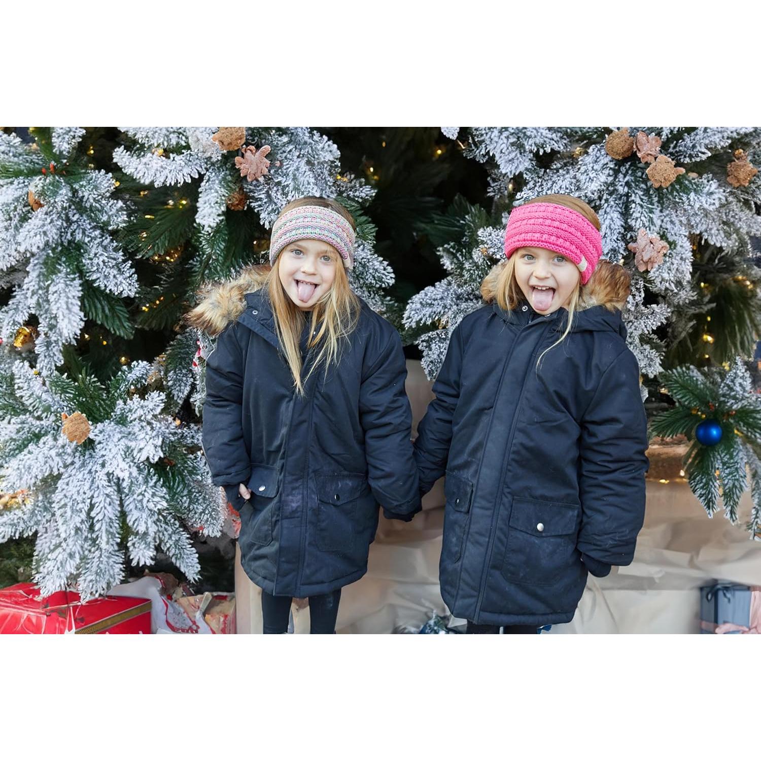 Banda de Invierno Funky Junque para Niñas - 2 Pack Rosa