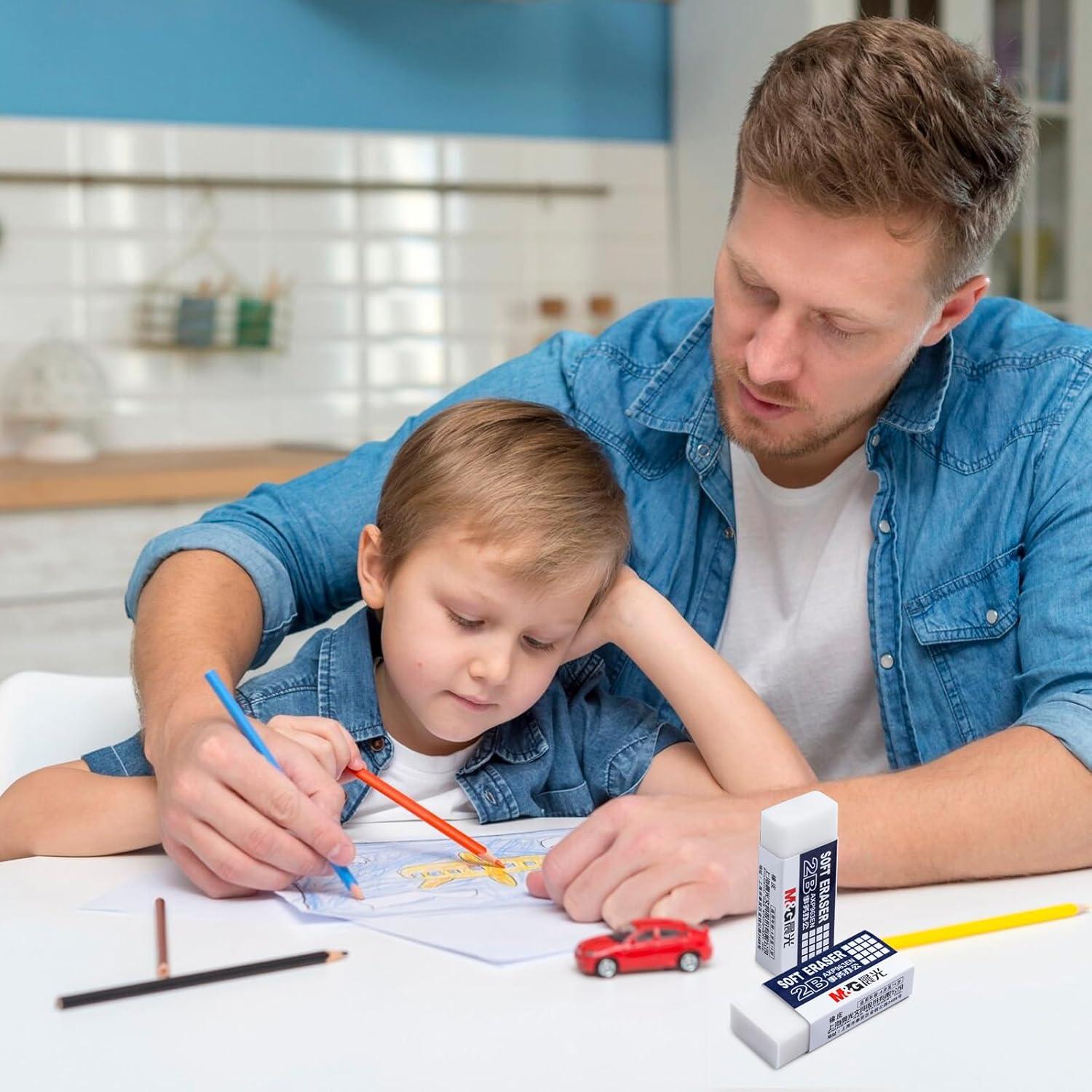 Paquete de 24 Gomas de Borrar M&G Caucho Blanca 2B Rectangular