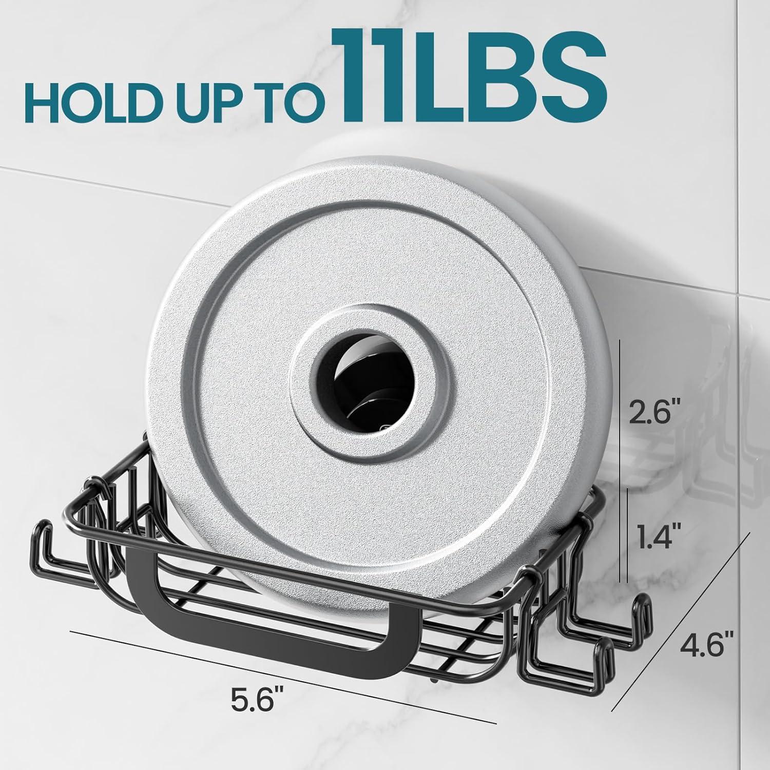 Soporte de Jabón TAILI Negro con Ventosa y Ganchos 14.2x11.7cm
