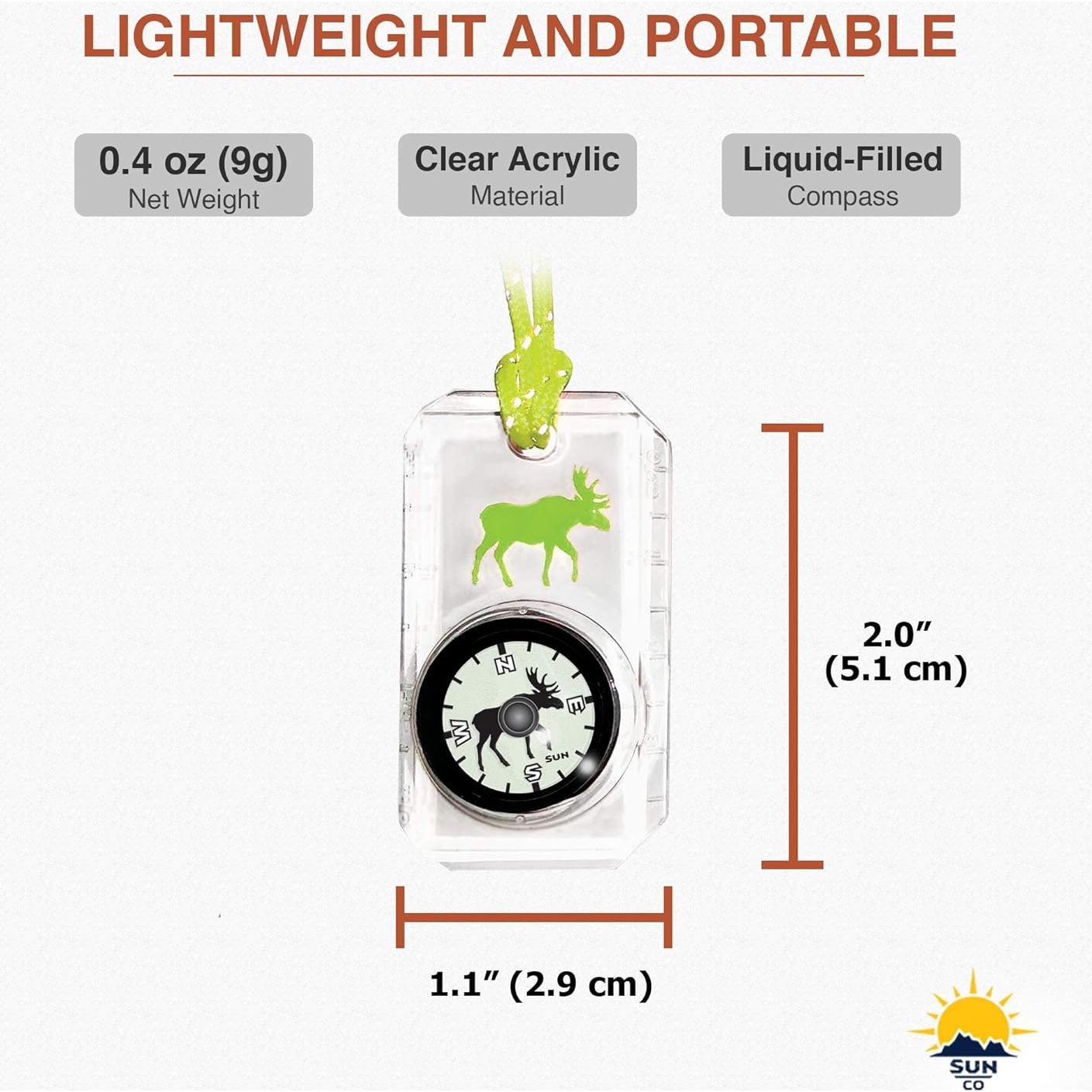 Brújula de Vida Silvestre Sun Company - Niños, Resistente al Agua