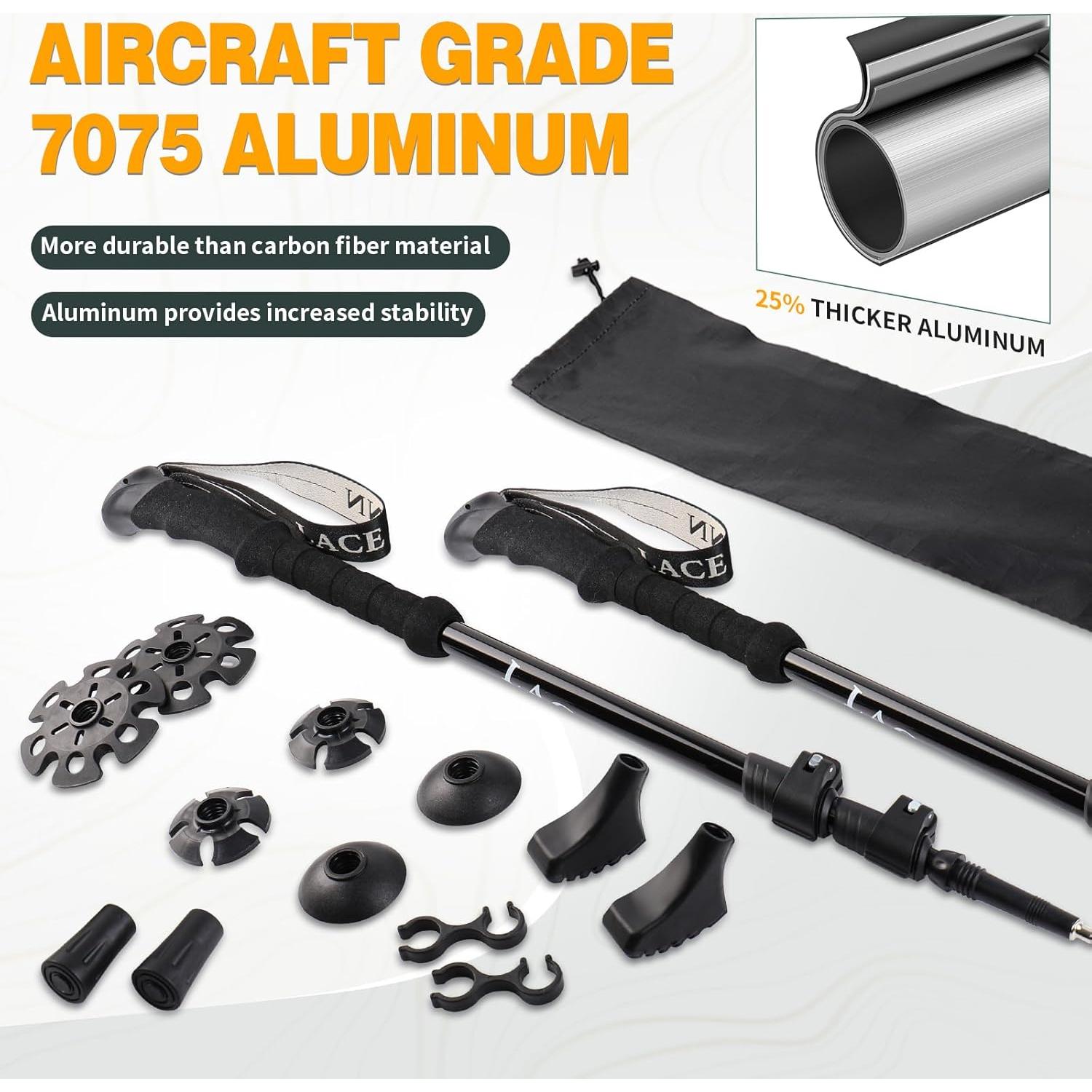 Bastones de Trekking LACE INN Telescópicos Aluminio 2PC