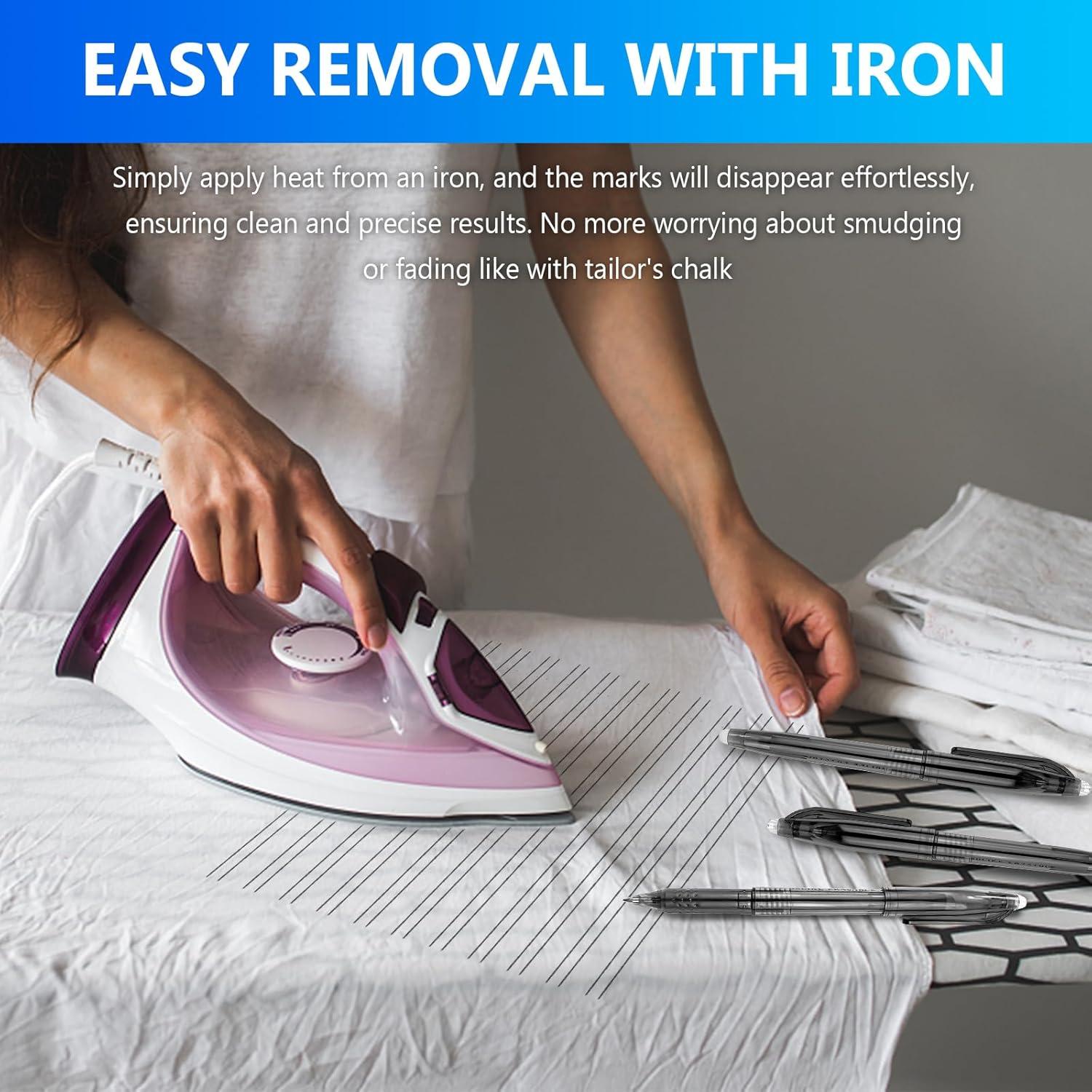 Set de 12 Bolígrafos Borrables por Calor para Tela Negro