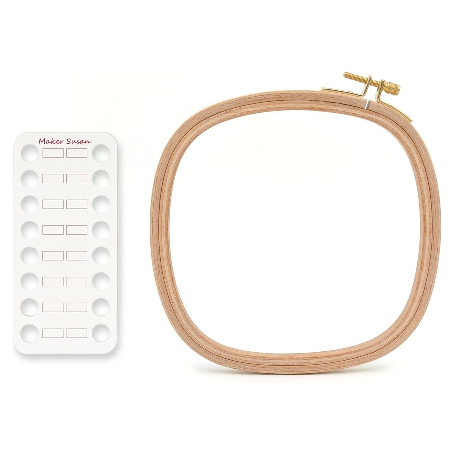 Aro de Bordado Cuadrado Maker Susan Madera Haya 17 cm