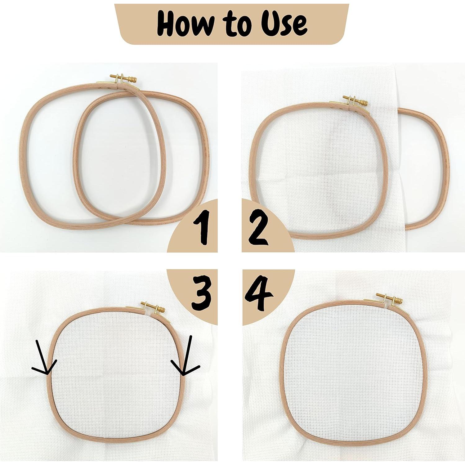 Aro de Bordado Cuadrado Maker Susan Madera Haya 17 cm